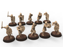 Load image into Gallery viewer, Medieval - Light armor crossbowmen, 11th century, Medieval soldiers, 28mm Historical Wargame, Saga... Medbury miniatures
