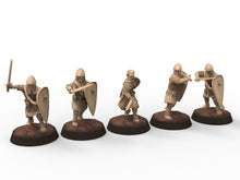 Load image into Gallery viewer, Medieval - Lords retinue, 11th century, Medieval soldiers, 28mm Historical Wargame, Saga... Medbury miniatures
