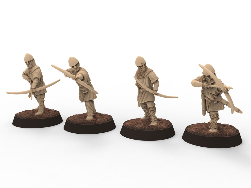 Medieval - Light armor archers, 11th century, Medieval soldiers, 28mm Historical Wargame, Saga... Medbury miniatures