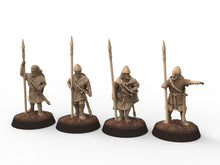 Load image into Gallery viewer, Medieval - Light armor archers, 11th century, Medieval soldiers, 28mm Historical Wargame, Saga... Medbury miniatures
