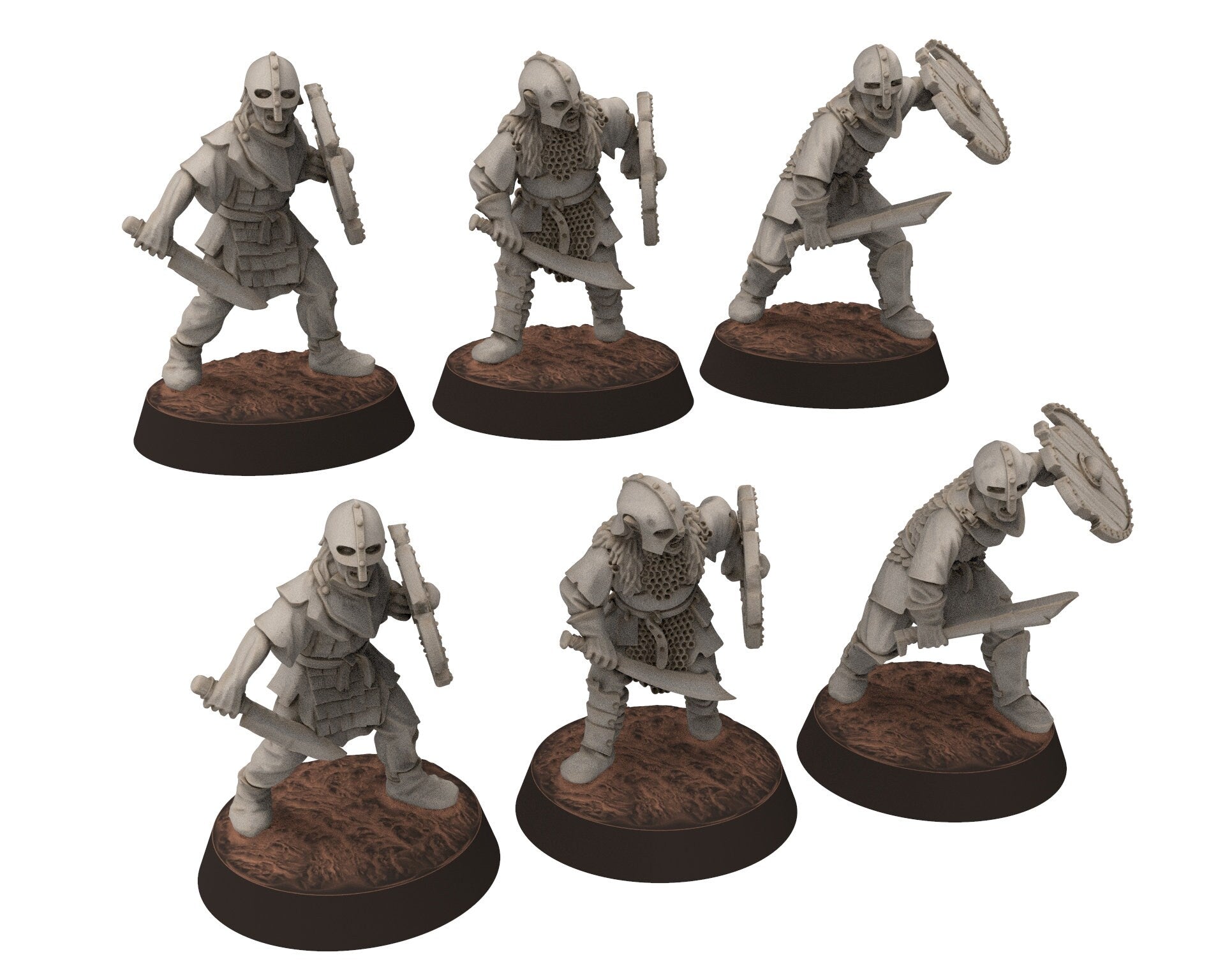 Orcs horde - Orcs with Swords infantry, Orc warriors warband, Middle rings miniatures for wargame D&D, Lotr... Medbury miniatures