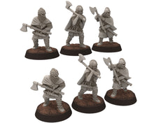 Load image into Gallery viewer, Wildmen - Wildmen heavy Axemen with shield, Dun warriors warband, Middle rings miniatures for wargame D&amp;D, Lotr... Medbury miniatures
