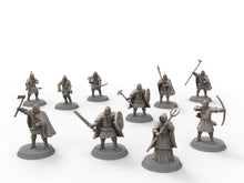 Load image into Gallery viewer, Rohan - Militia on foot, Kingdom of Rohan,  the Horse-lords,  rider of the mark,  minis for wargame D&amp;D, Lotr...

