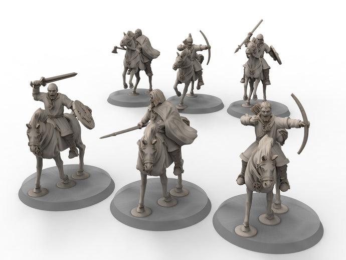 Rohan - Militia on Horses, Kingdom of Rohan,  the Horse-lords,  rider of the mark,  minis for wargame D&D, Lotr...