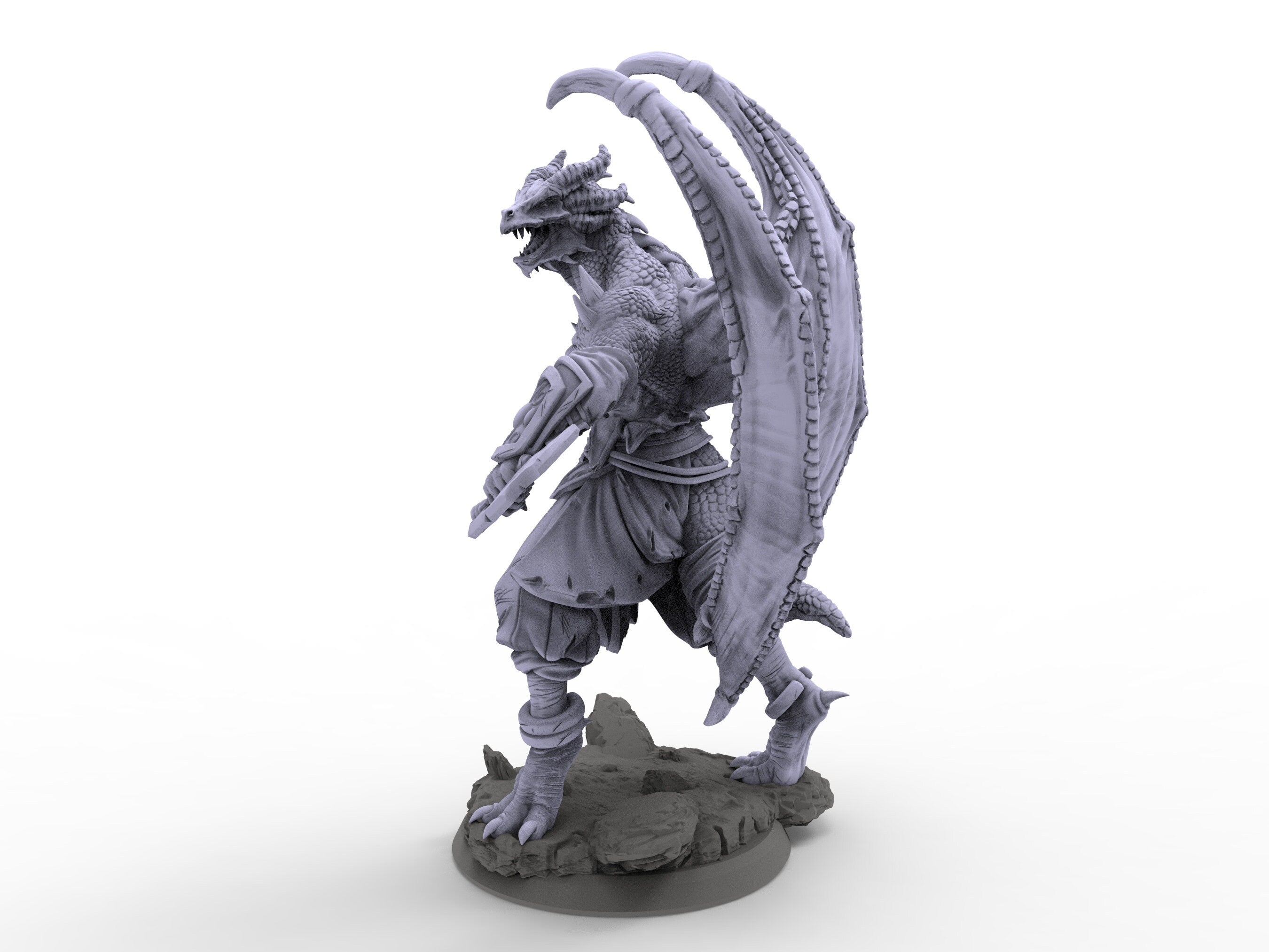 Creatures - Draconian Fighter, for Wargames, Pathfinder, Dungeons & Dragons and other TTRPG.