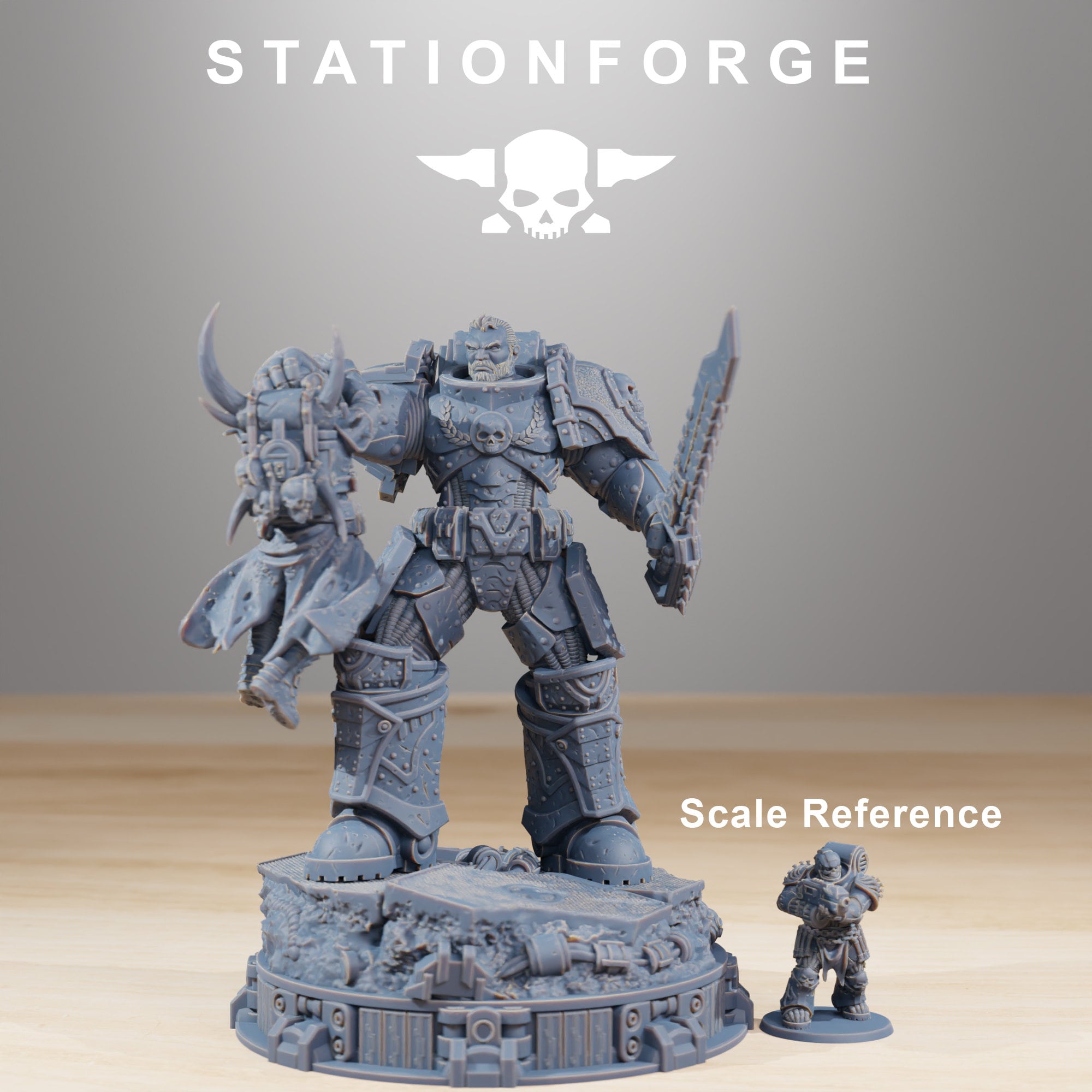 Socratis - Statue Collectible and Bust, mechanized infantry, post apocalyptic empire, usable for tabletop wargame.