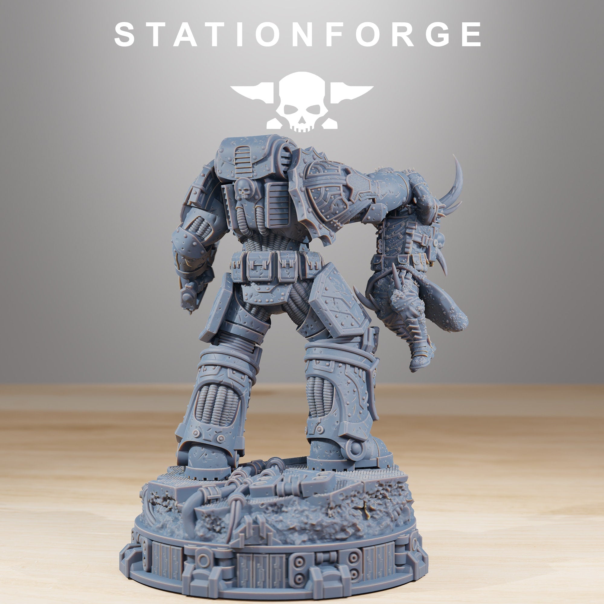 Socratis - Statue Collectible and Bust, mechanized infantry, post apocalyptic empire, usable for tabletop wargame.