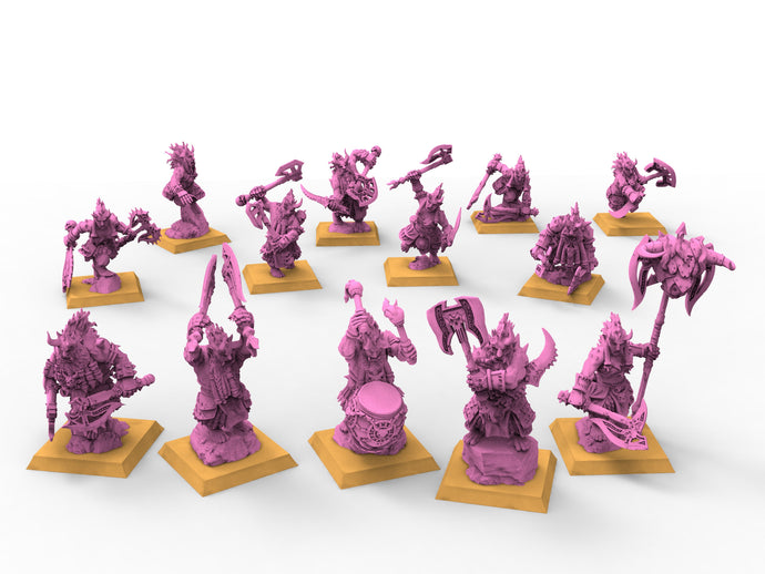 Chaos Dwarves - Berserkers Regiment Chaos infernal dwarf infantry axes usable for Oldhammer, battle, king of wars, 9th age