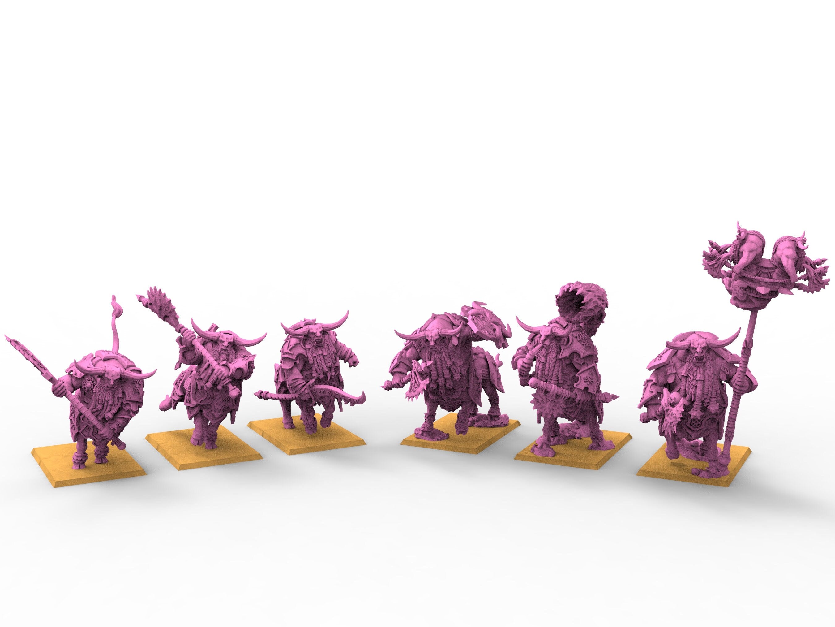 Chaos Dwarves - Taurukh Bulthaurs dwarf Immortals infantry axes usable for Oldhammer, battle, king of wars, 9th age