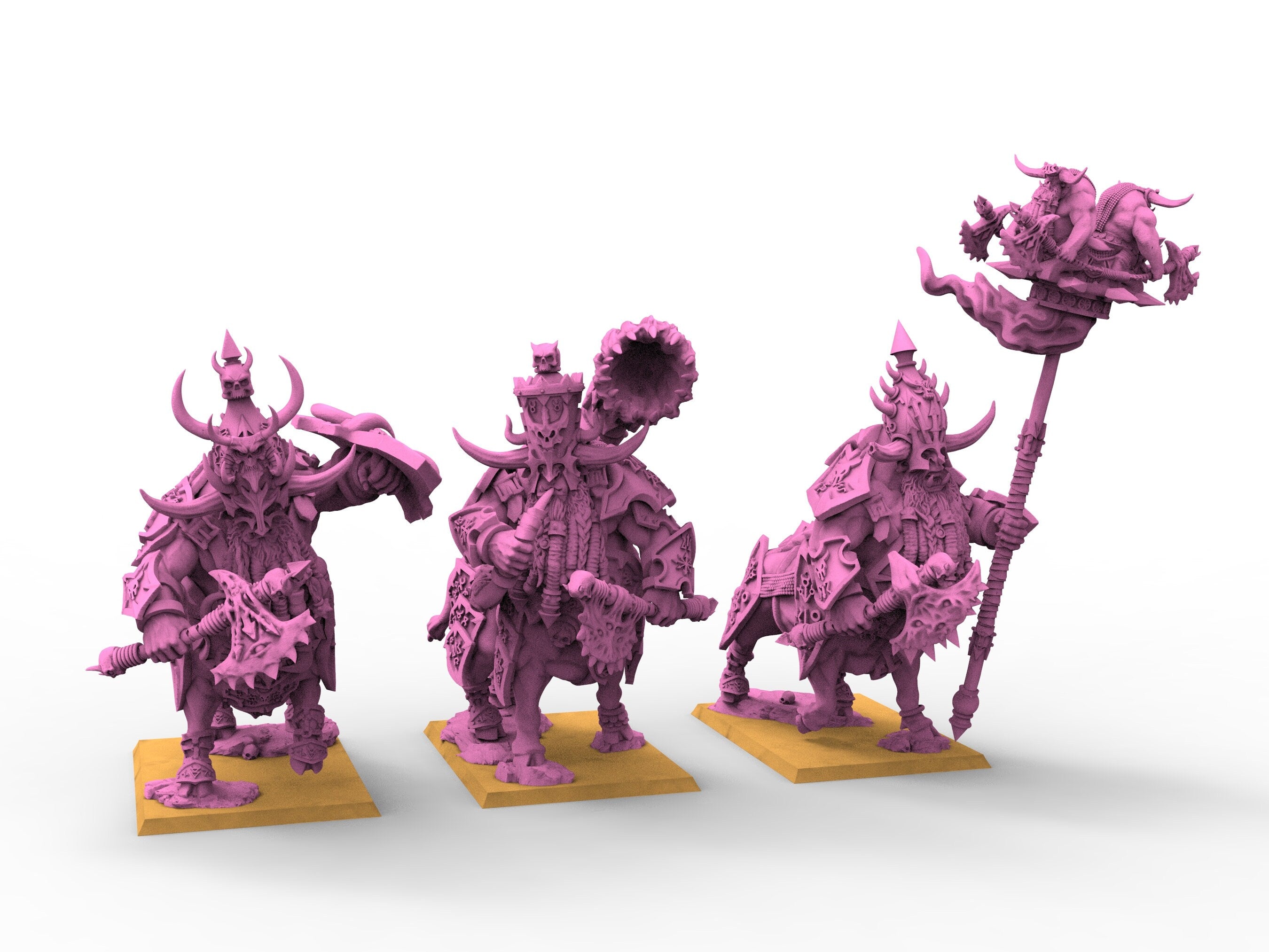 Chaos Dwarves - Taurukh Bulthaurs dwarf Immortals infantry axes usable for Oldhammer, battle, king of wars, 9th age