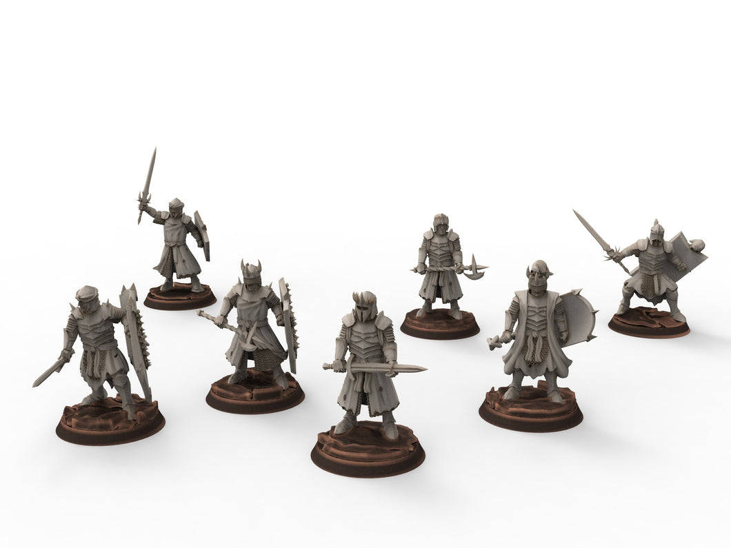 Orcs horde - Dark Souled Troops on Foot, ruins city river, Middle rings miniatures for wargame D&D, Lotr.. Khurzluk Miniatures