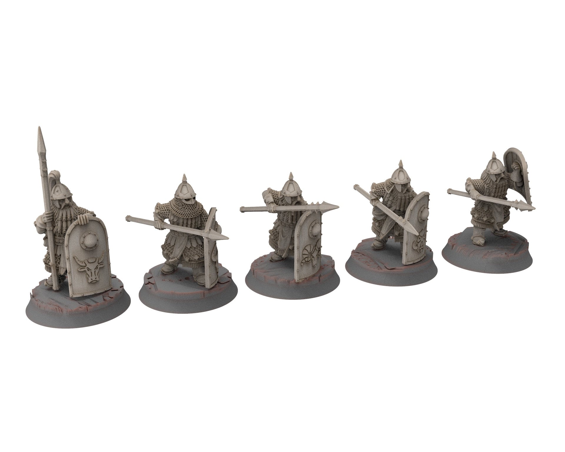 Dwarves - Gur-Adur 2 Handed Weapons elite warriors, The Dwarfs of The Mountains, for Lotr, Medbury miniatures