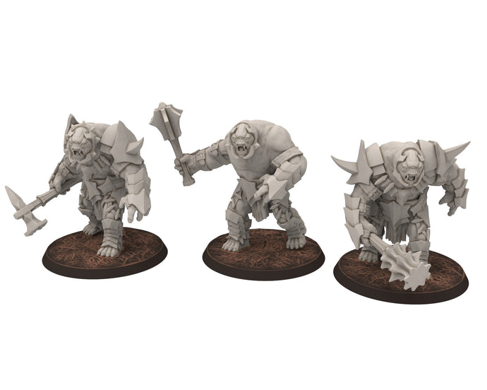 Orc horde - The Black Door 3 War Trolls V1to3, Beast of war created by the Dark Lord, Detailled Dark Lord Miniatures for wargame D&D, Lotr..