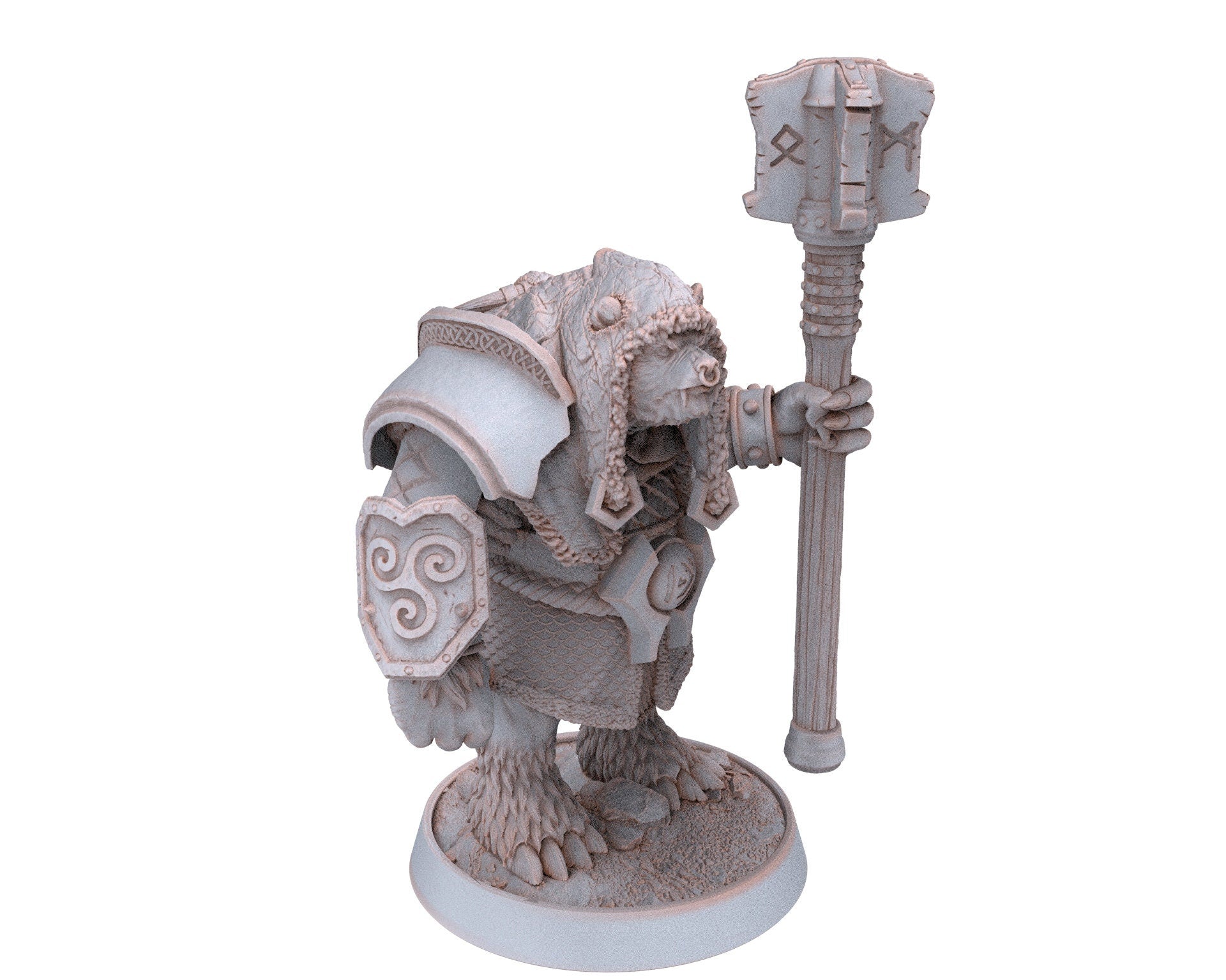 Bears warriors - Bernof Standfast, The Wardens of Fury Peaks, daybreak miniatures, for Wargames, Pathfinder, Dungeons & Dragons TTRPG