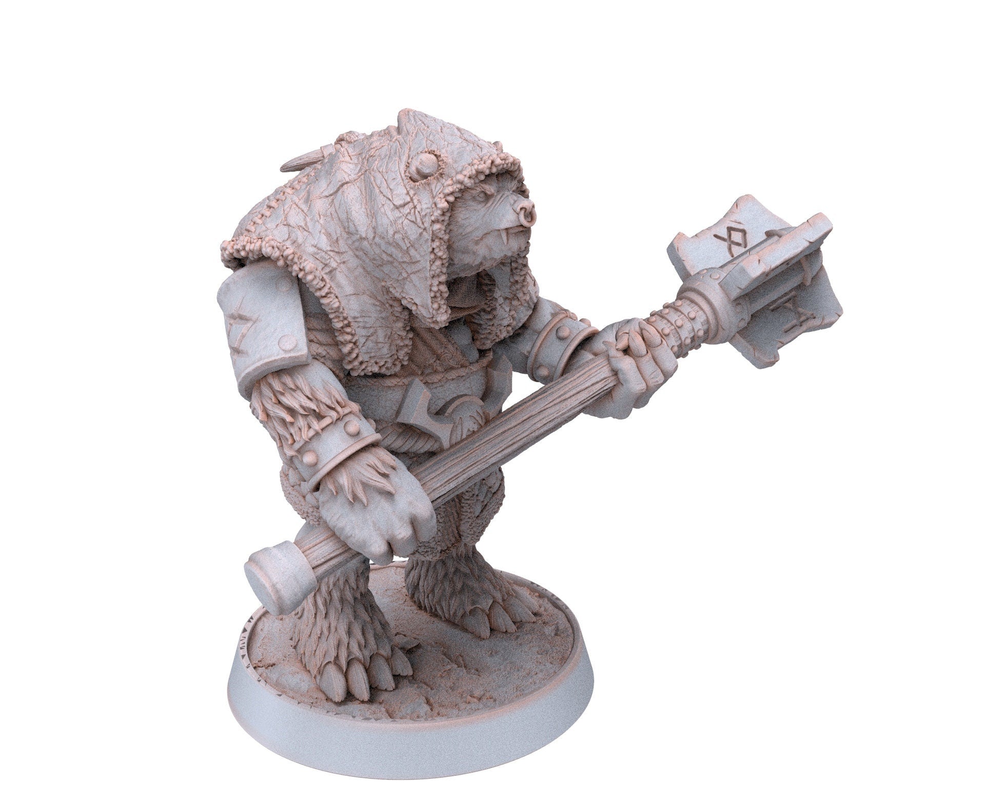 Bears warriors - Basher Cree, The Wardens of Fury Peaks, daybreak miniatures, for Wargames, Pathfinder, Dungeons & Dragons TTRPG