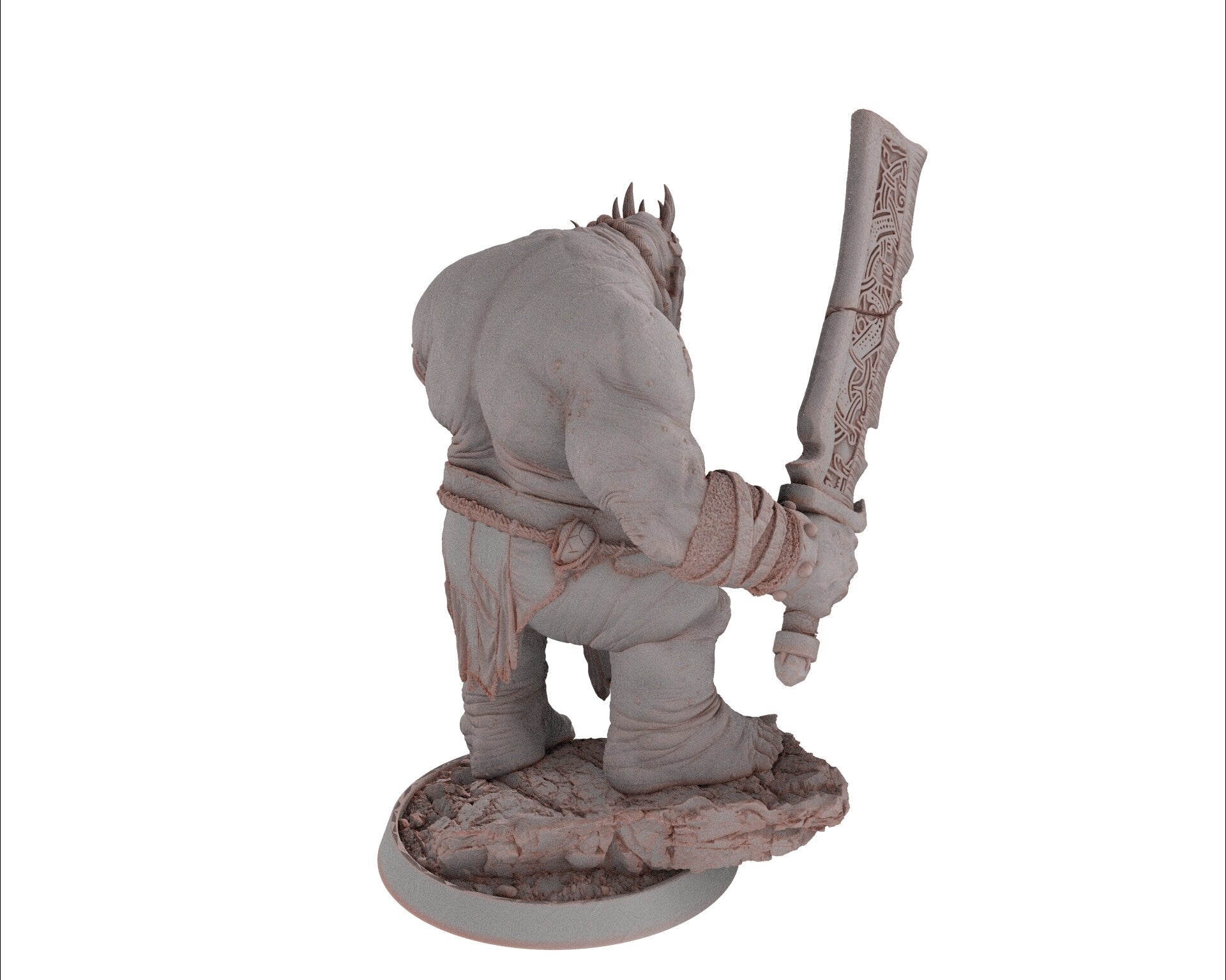 Ogre - Cayark Ravenbrazz son , Followers of the Moon Gulper, daybreak miniatures, for Wargames, Pathfinder, Dungeons & Dragons TTRPG