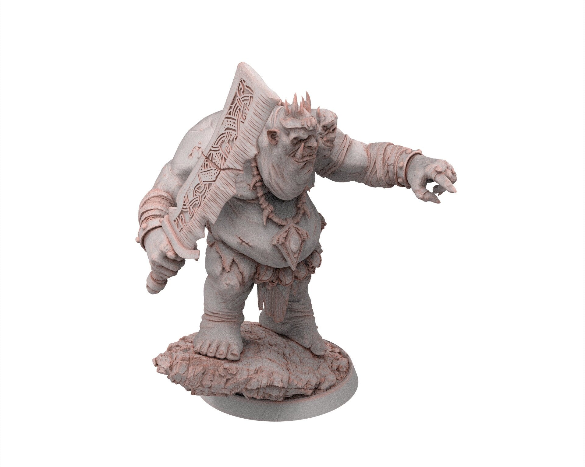 Ogre - Cayark Ravenbrazz son , Followers of the Moon Gulper, daybreak miniatures, for Wargames, Pathfinder, Dungeons & Dragons TTRPG