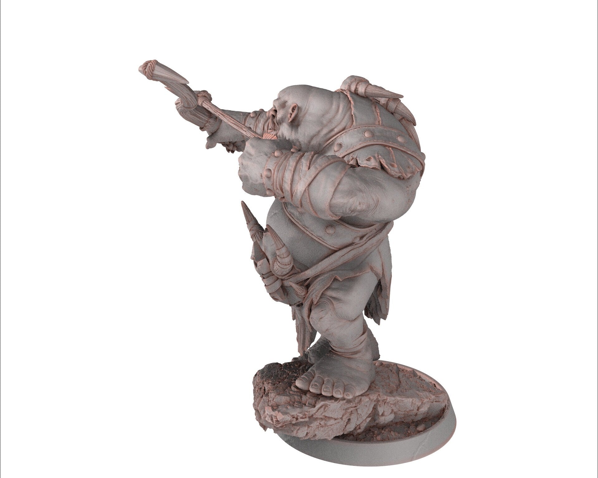 Ogre - Soldier - Bozbek Cleggtrace, Followers of the Moon Gulper, daybreak miniatures, for Wargames, Pathfinder, Dungeons & Dragons TTRPG