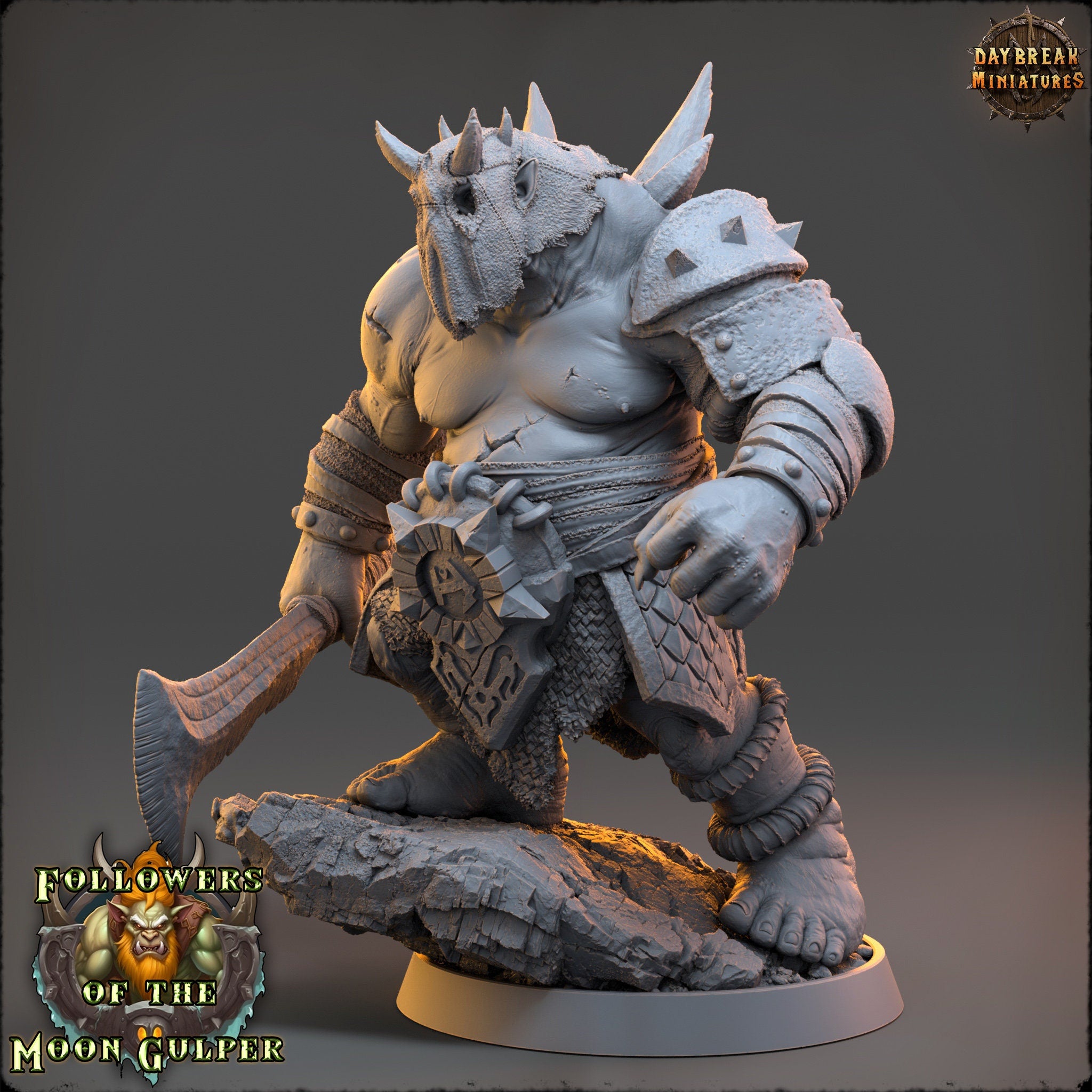 Ogre - Namaar Firefrency, Followers of the Moon Gulper, daybreak miniatures, for Wargames, Pathfinder, Dungeons & Dragons TTRPG