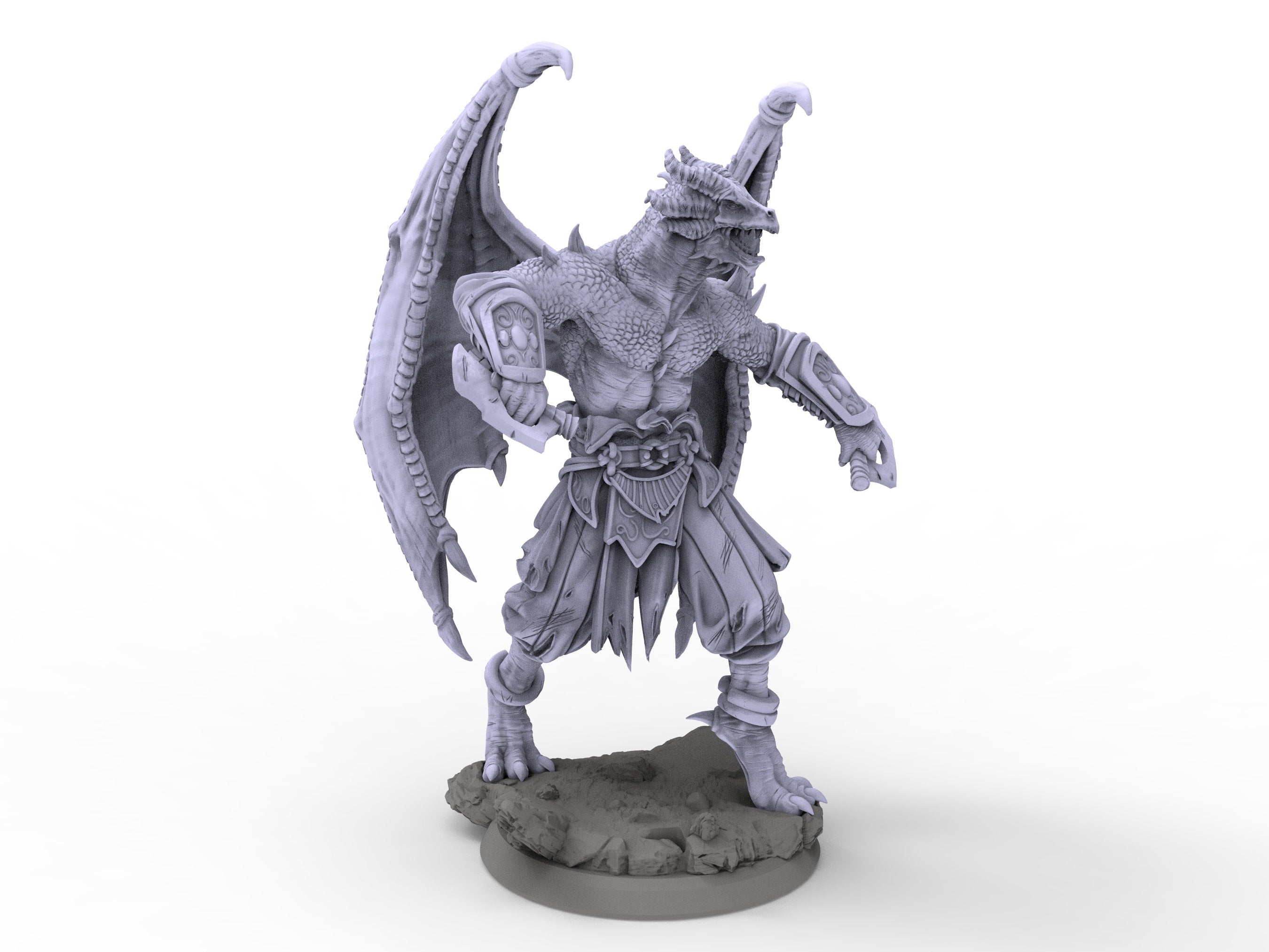 Creatures - Draconian Fighter, for Wargames, Pathfinder, Dungeons & Dragons and other TTRPG.