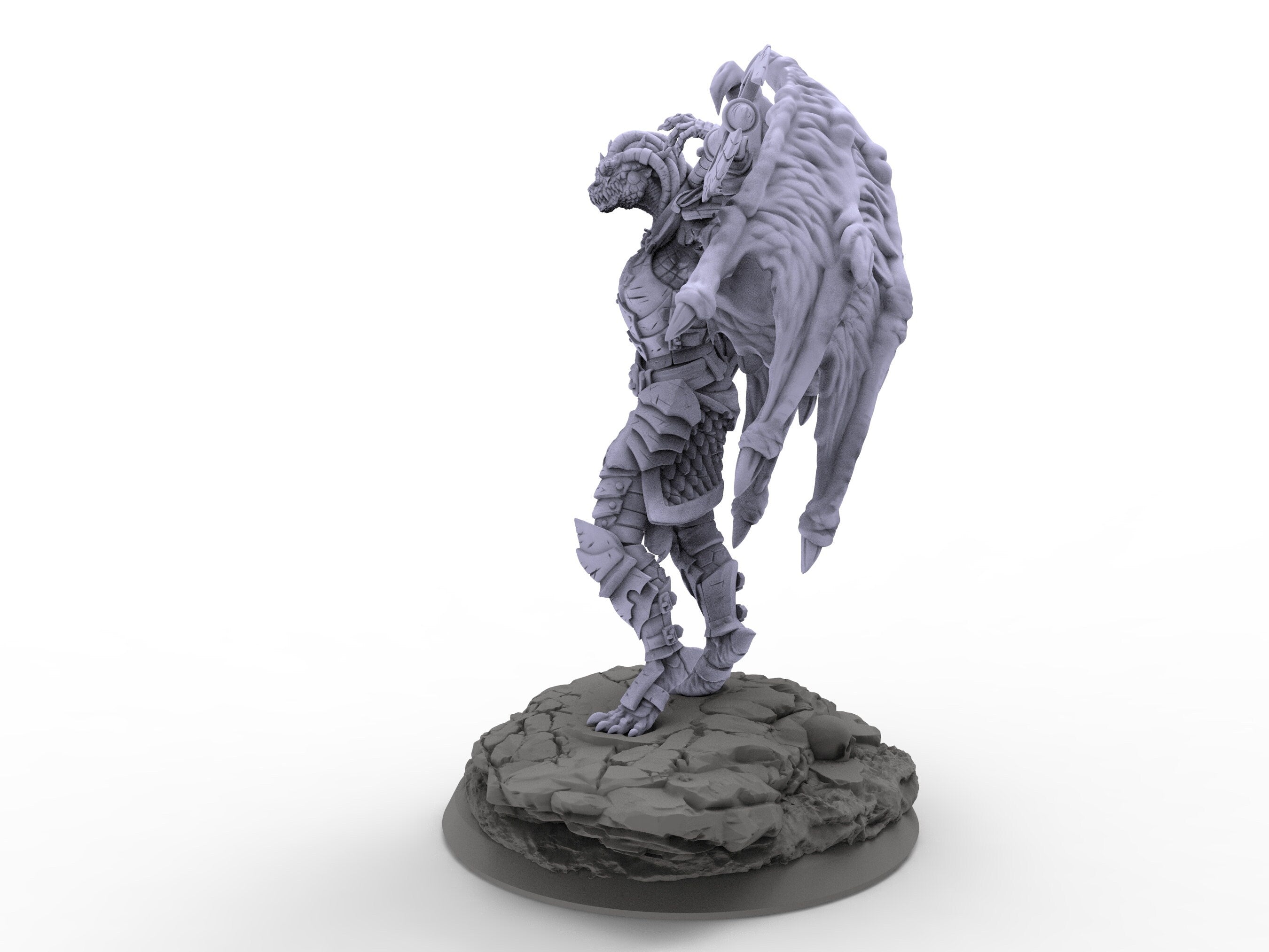 Creatures - Draconian Knight, for Wargames, Pathfinder, Dungeons & Dragons and other TTRPG.