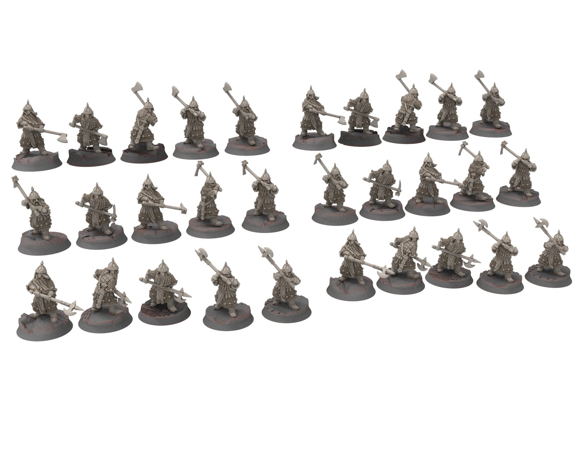 Dwarves - Gur-Adur 2 Handed Weapons elite warriors, The Dwarfs of The Mountains, for Lotr, Medbury miniatures