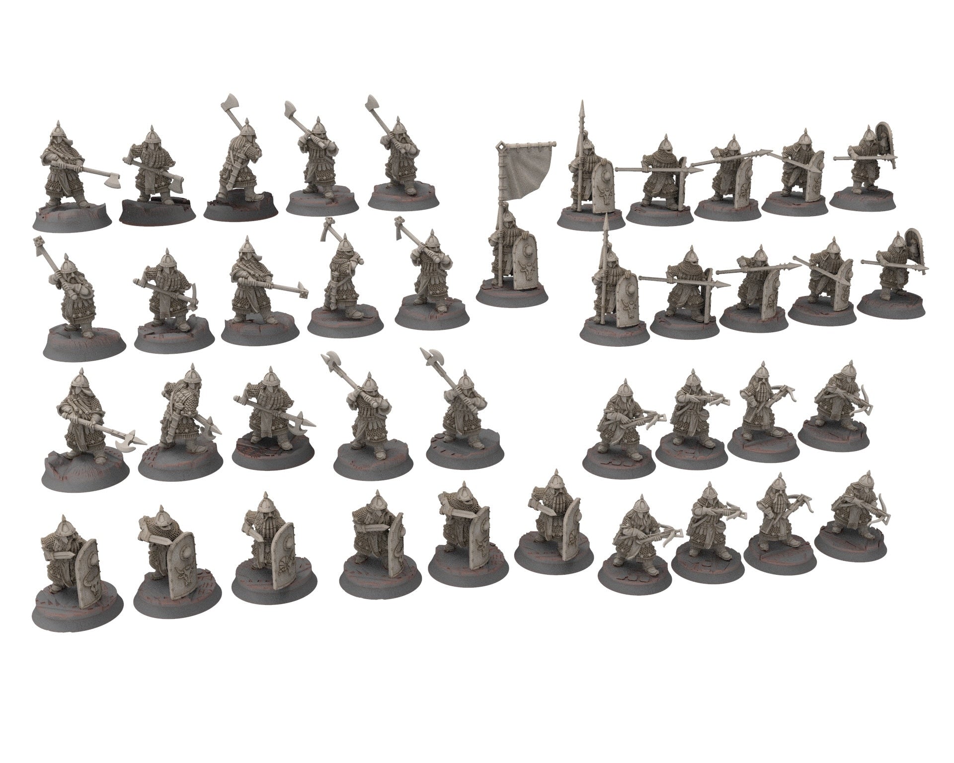 Dwarves - Gur-Adur Spearmen, The Dwarfs of The Mountains, for Lotr, Medbury miniatures