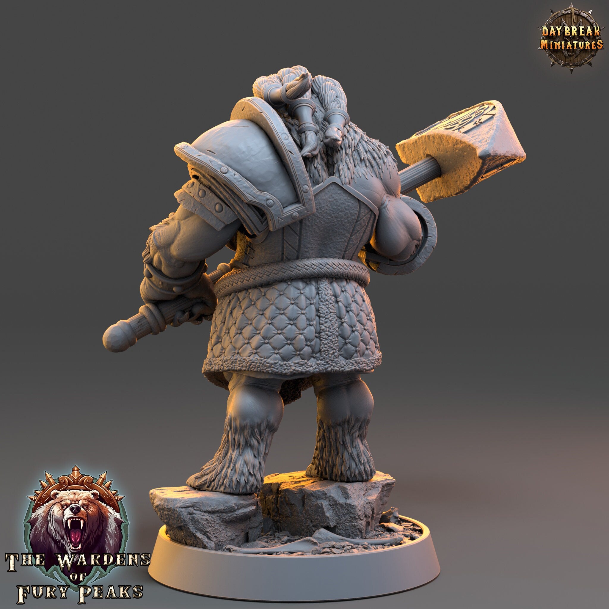 Bears warriors - Mercoria Tenfoot, The Wardens of Fury Peaks, daybreak miniatures, for Wargames, Pathfinder, Dungeons & Dragons TTRPG