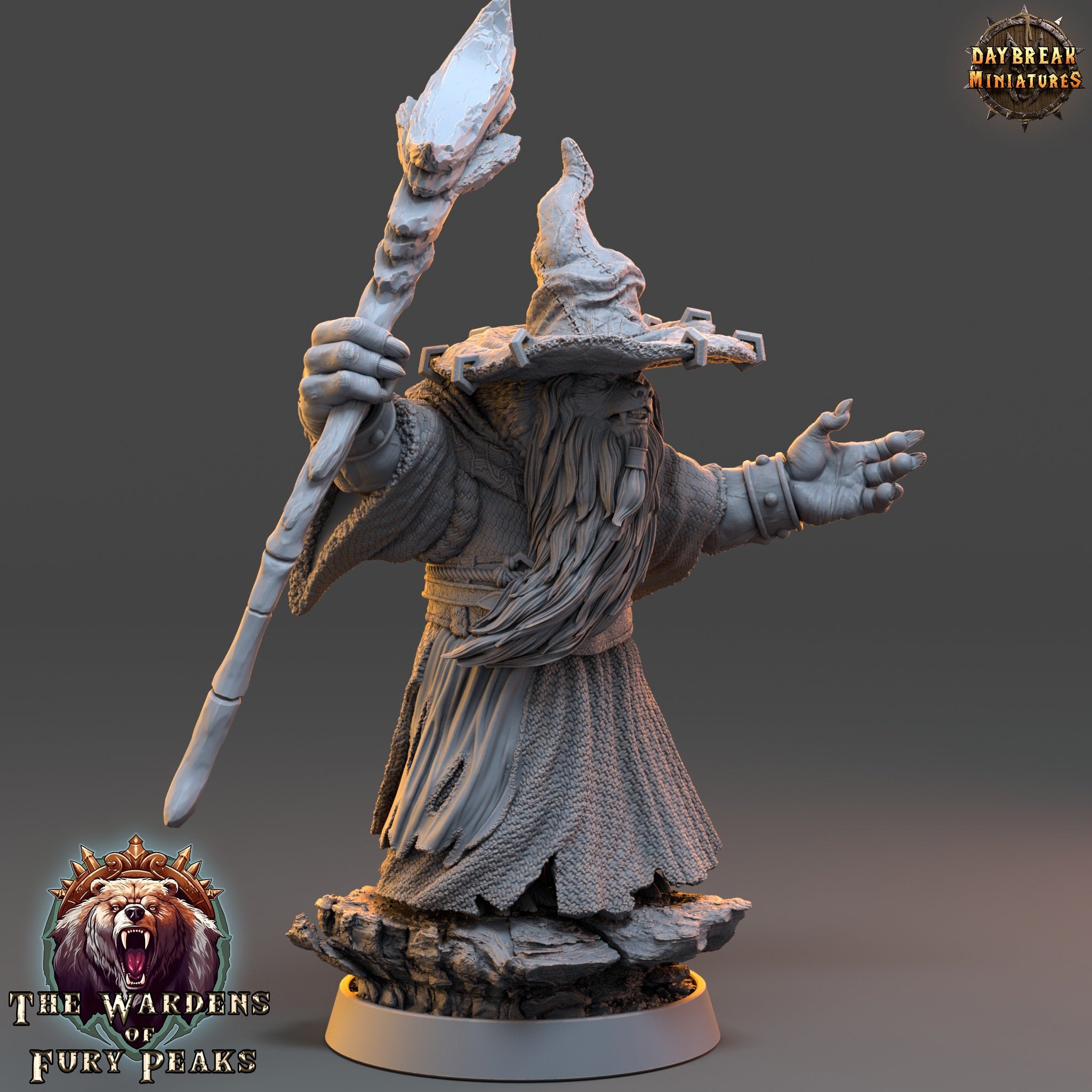 Bears warriors - Pendelius Icer, The Wardens of Fury Peaks, daybreak miniatures, for Wargames, Pathfinder, Dungeons & Dragons TTRPG