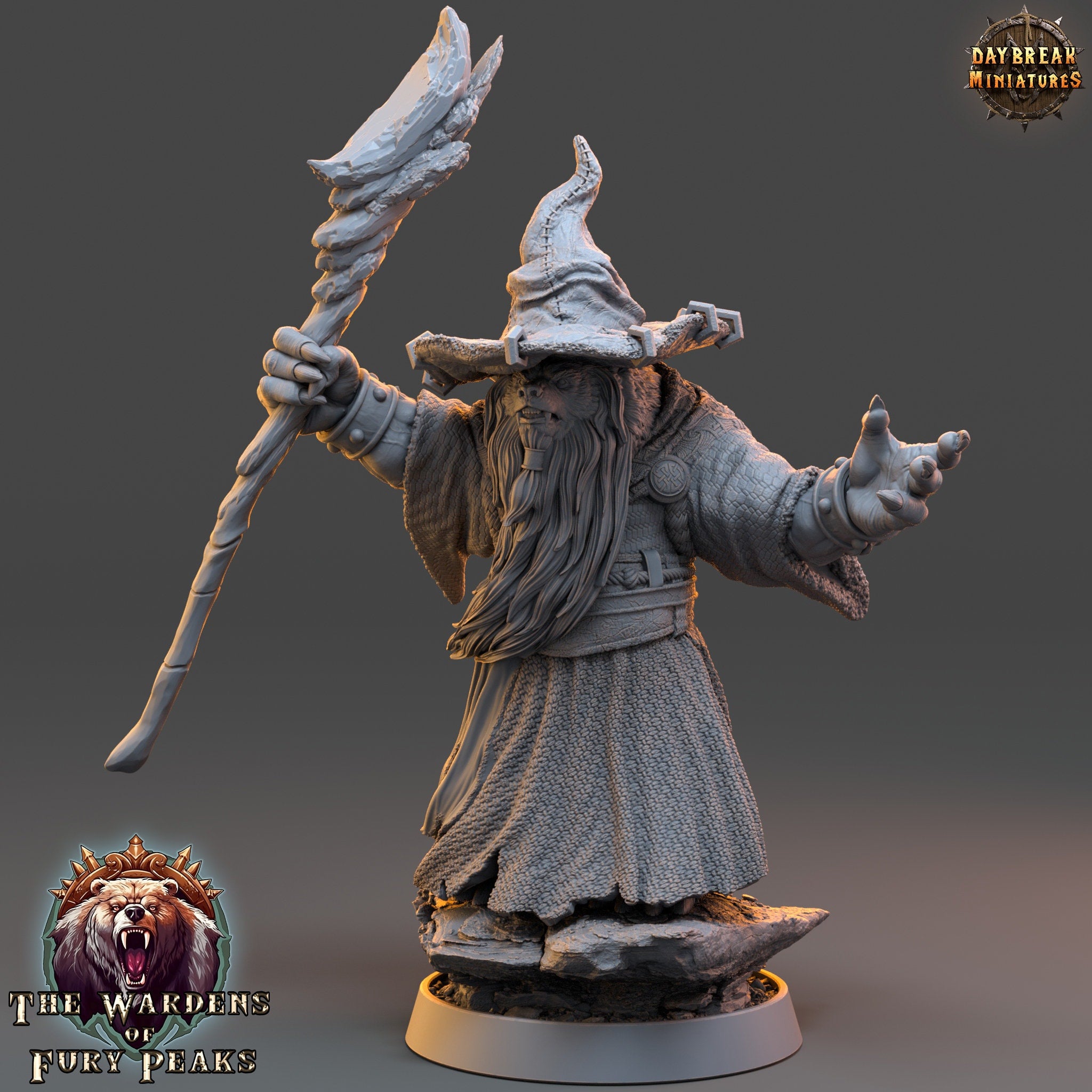 Bears warriors - Pendelius Icer, The Wardens of Fury Peaks, daybreak miniatures, for Wargames, Pathfinder, Dungeons & Dragons TTRPG