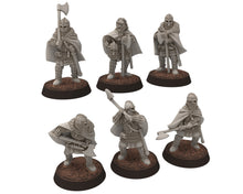 Load image into Gallery viewer, Vendel Era - Huscarls with Dane Axes at Rest, Germanic Warband, 7 century, miniatures 28mm, for wargame Historical... Medbury miniature
