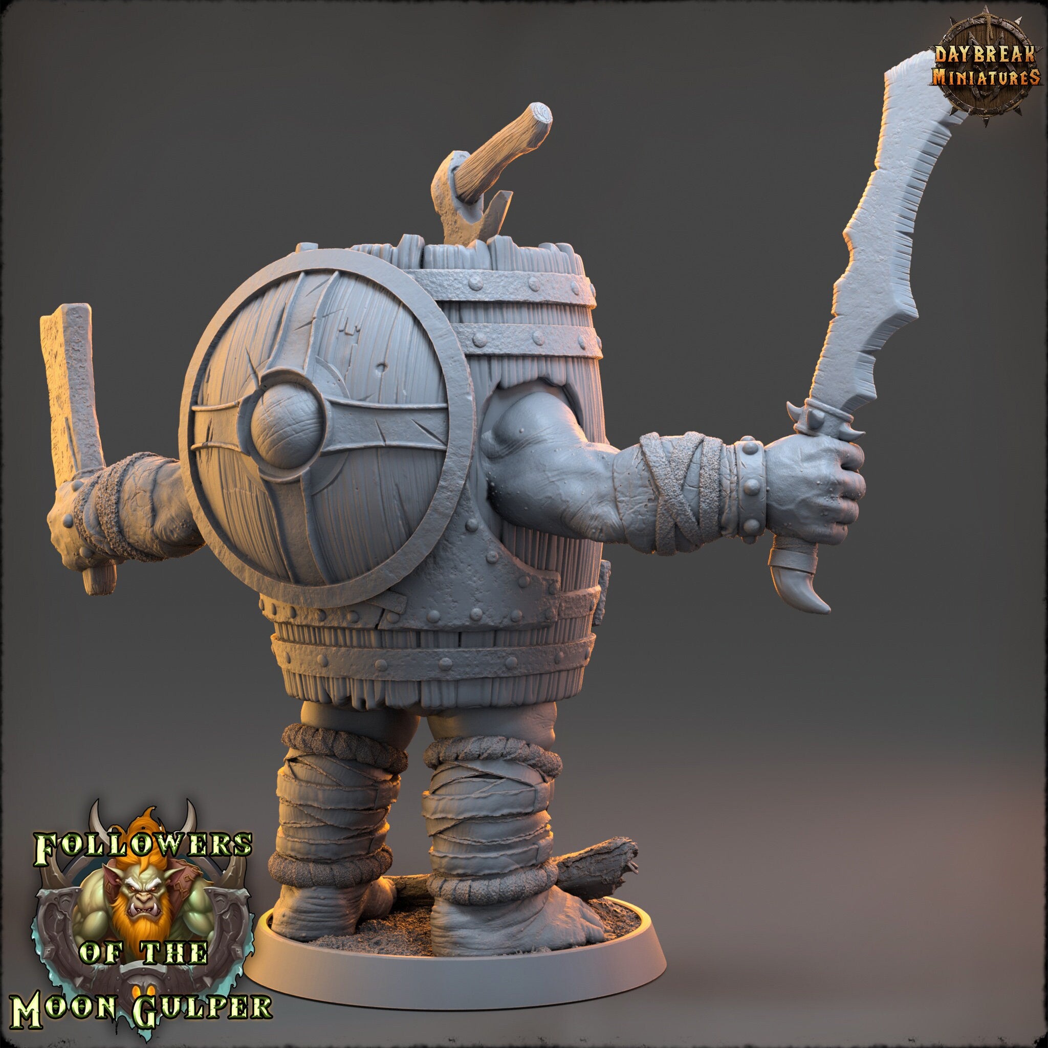 Ogre - Crong Badbarrel , Followers of the Moon Gulper, daybreak miniatures, for Wargames, Pathfinder, Dungeons & Dragons TTRPG