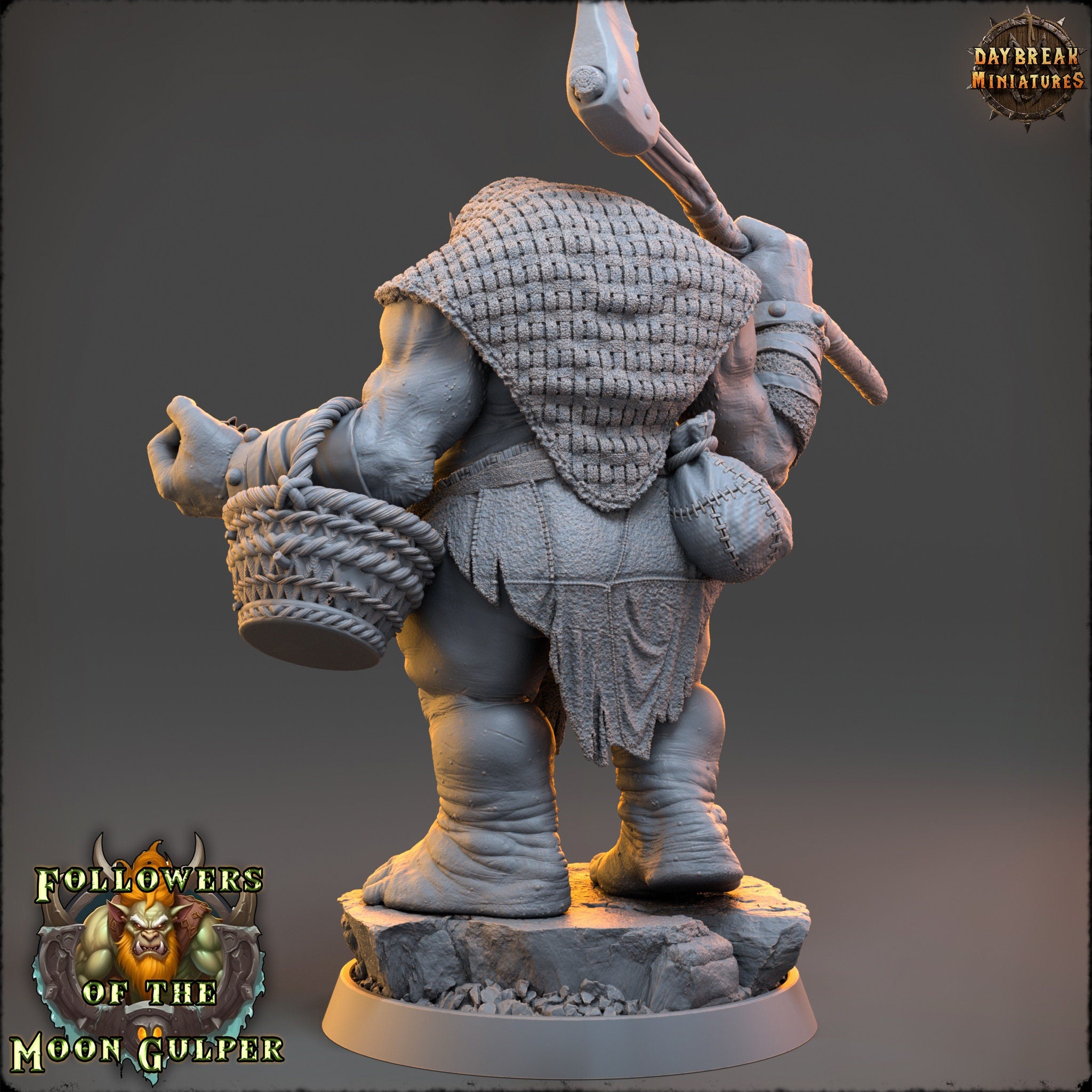 Ogre - Salty Boo Feggerer, Followers of the Moon Gulper, daybreak miniatures, for Wargames, Pathfinder, Dungeons & Dragons TTRPG