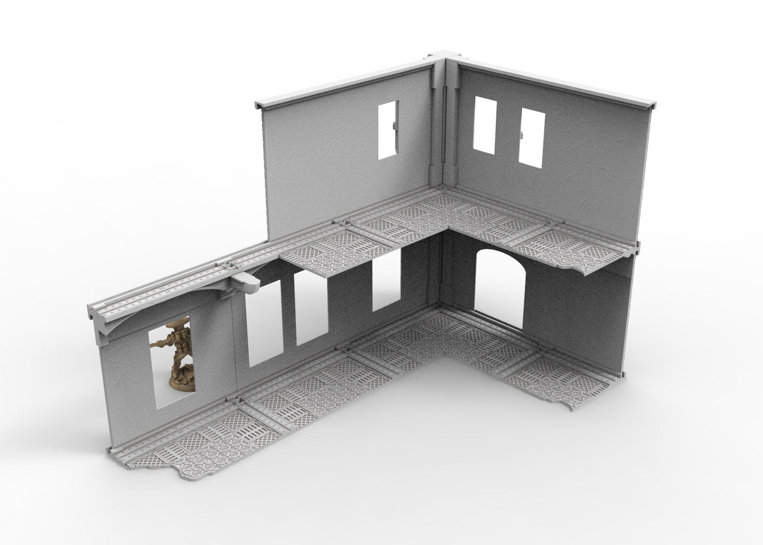 40k WTC 3 stored Ruins, Industrial steampunk imperial biome, building scenery terrain, for warmachine, infinity, wargame scifi...