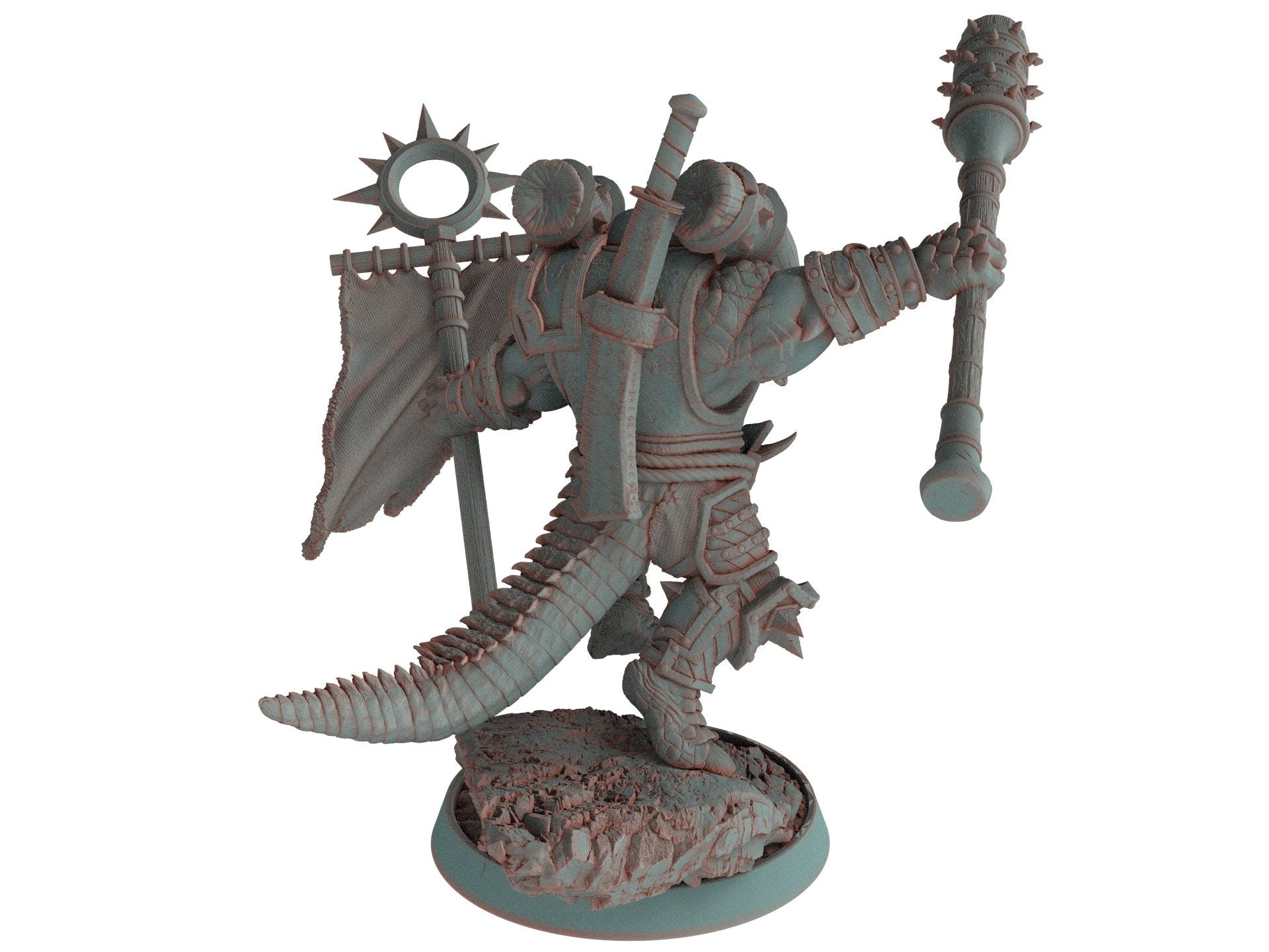 Crocodile warriors - Firstmate Cranmer - The Sharptails of Hacksaw River, daybreak miniatures, for Wargames, Pathfinder, Dungeons & Dragons