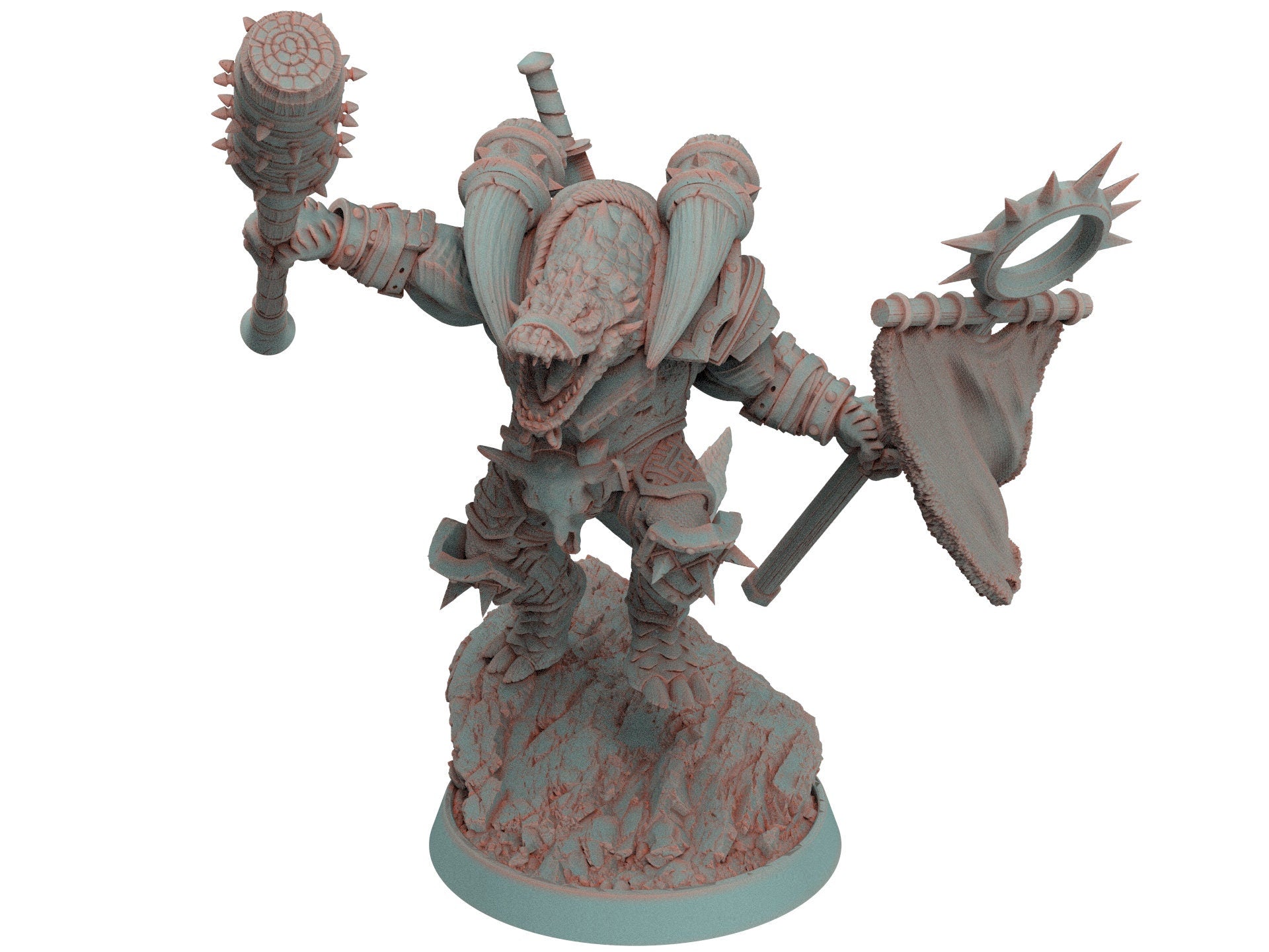 Crocodile warriors - Firstmate Cranmer - The Sharptails of Hacksaw River, daybreak miniatures, for Wargames, Pathfinder, Dungeons & Dragons