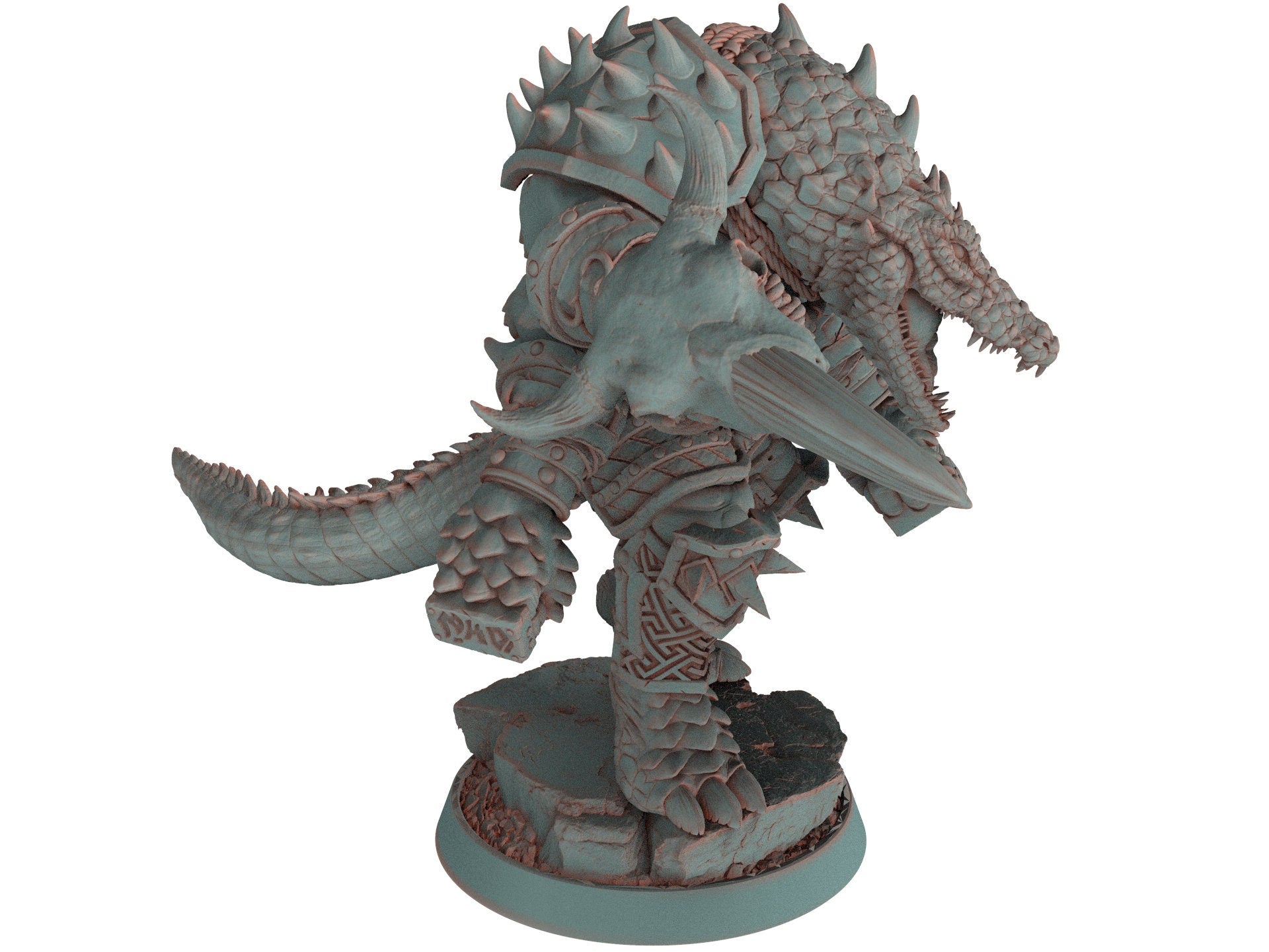 Crocodile warriors - Fist Scattergut - The Sharptails of Hacksaw River, daybreak miniatures, for Wargames, Pathfinder, Dungeons & Dragons