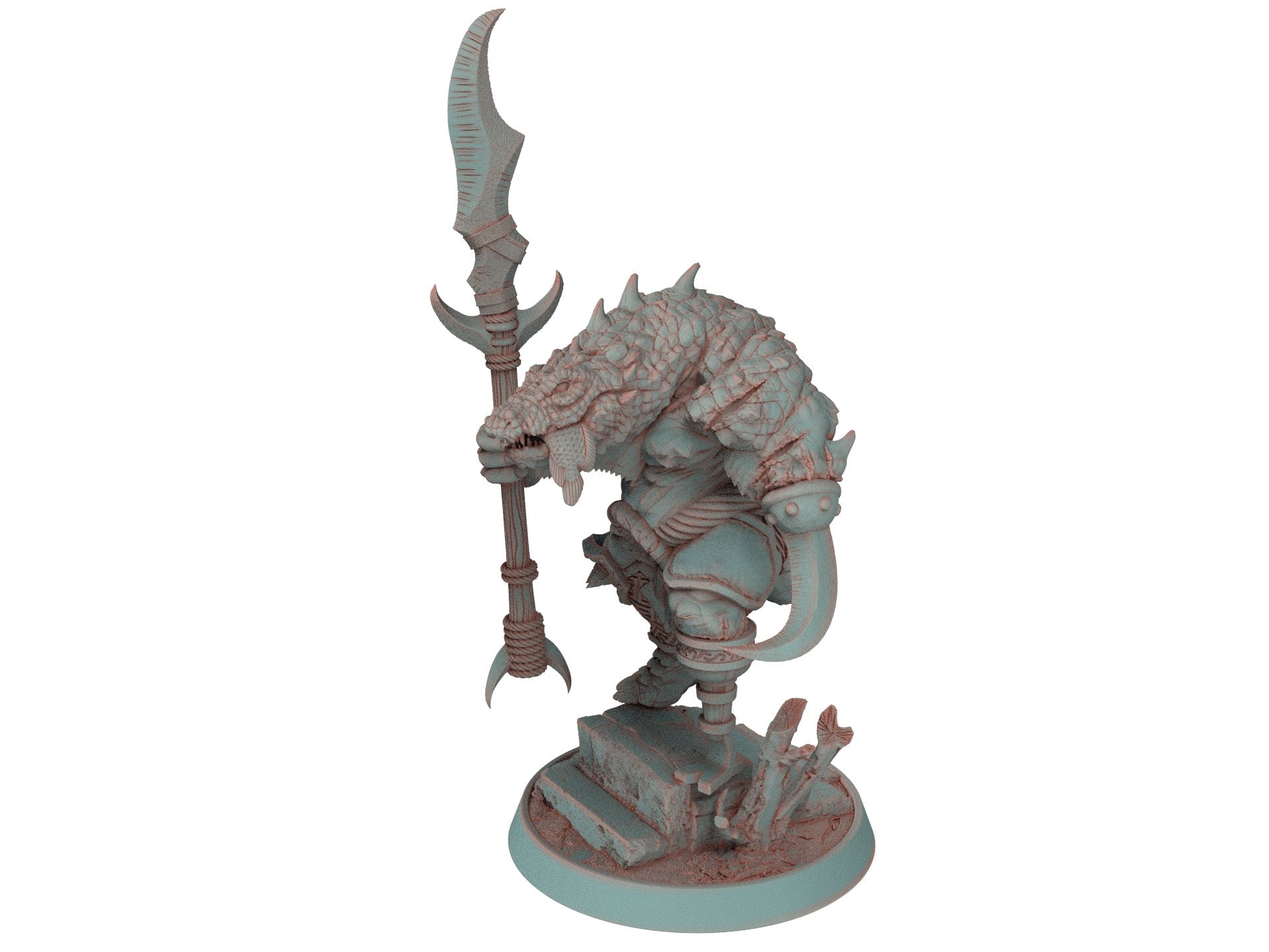 Crocodile warriors - Hook Halfgrind - The Sharptails of Hacksaw River, daybreak miniatures, for Wargames, Pathfinder, Dungeons & Dragons