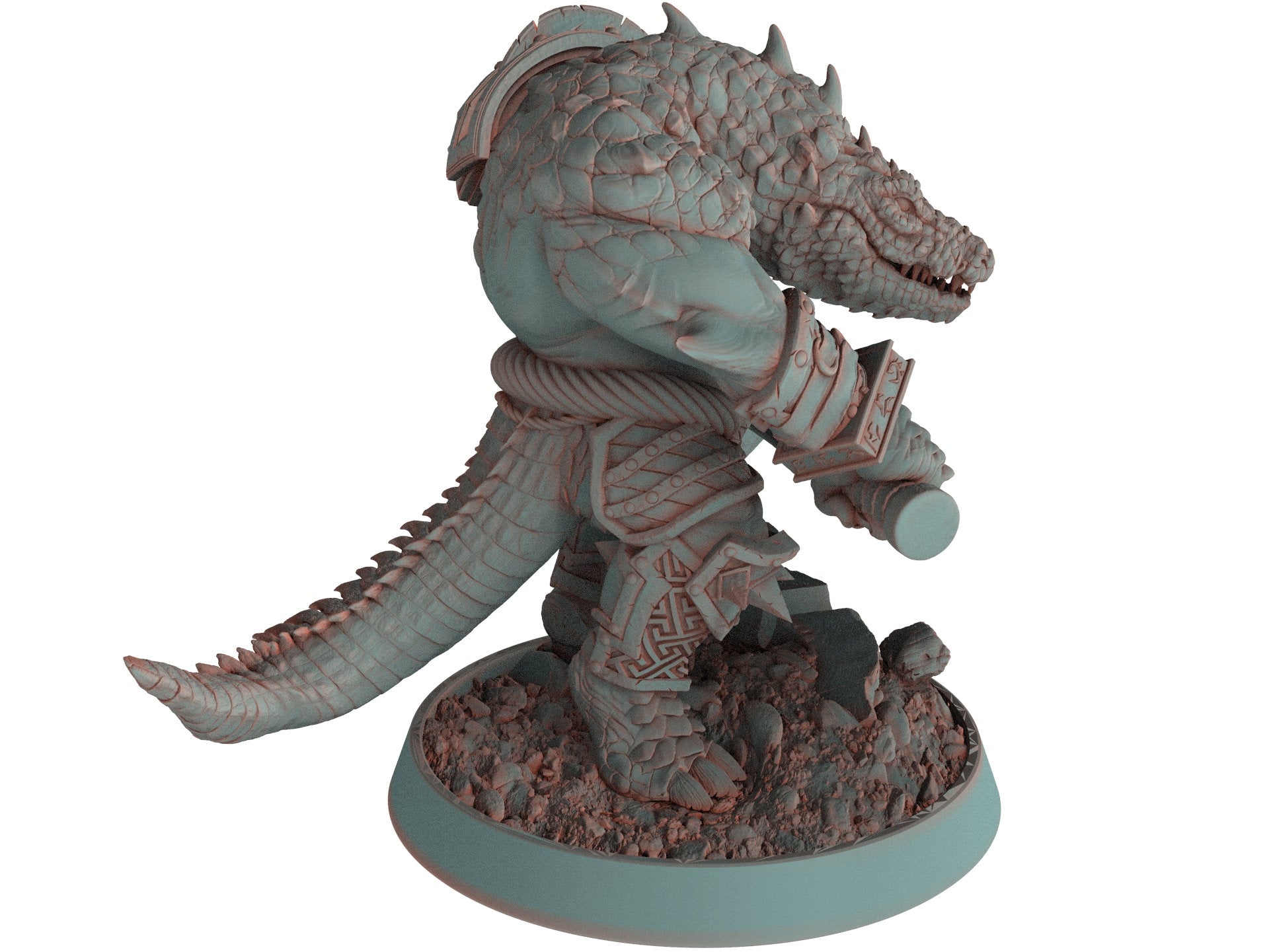 Crocodile warriors - Magton Jawhammer - The Sharptails of Hacksaw River, daybreak miniatures, for Wargames, Pathfinder, Dungeons & Dragons