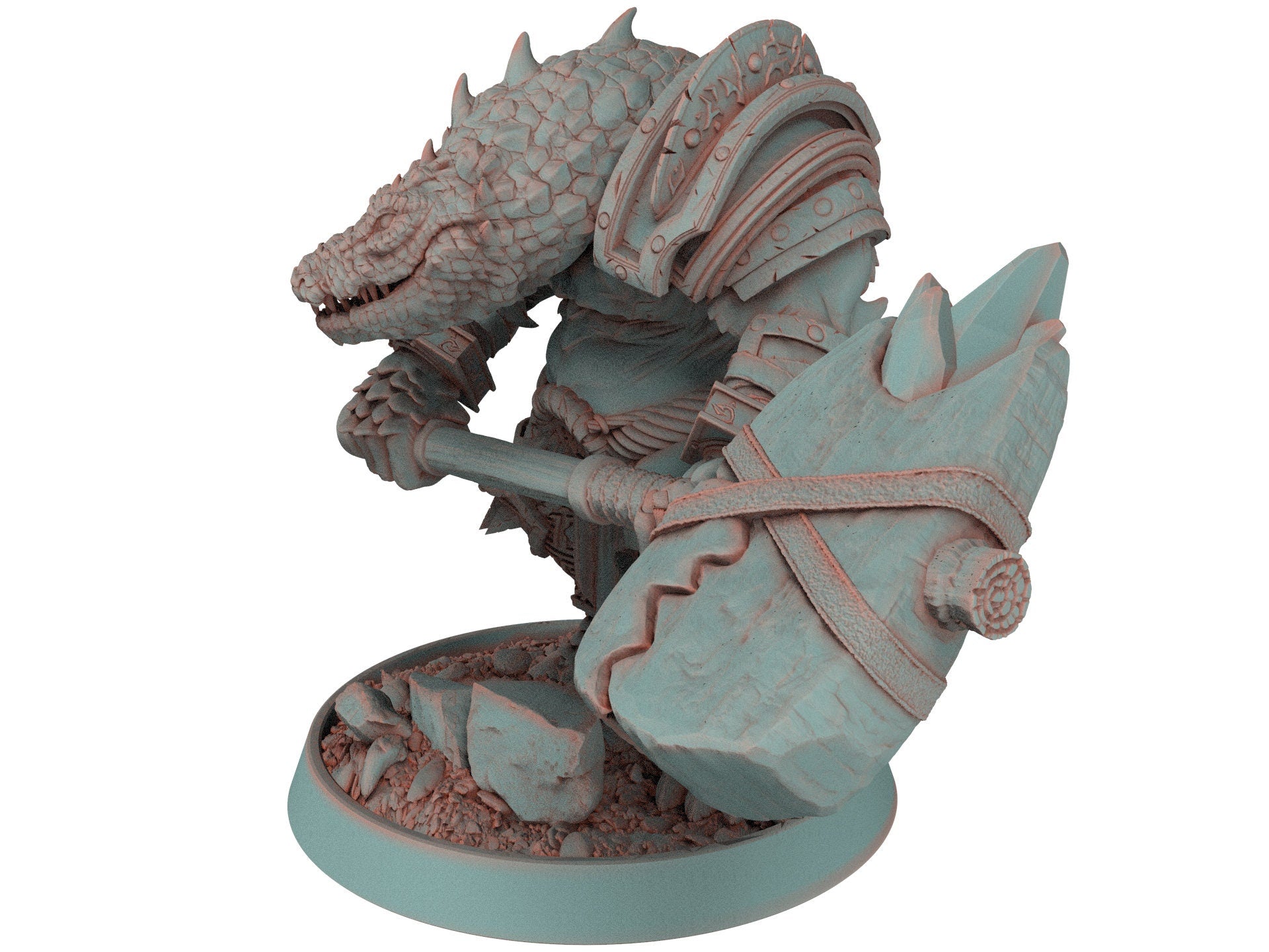 Crocodile warriors - Magton Jawhammer - The Sharptails of Hacksaw River, daybreak miniatures, for Wargames, Pathfinder, Dungeons & Dragons