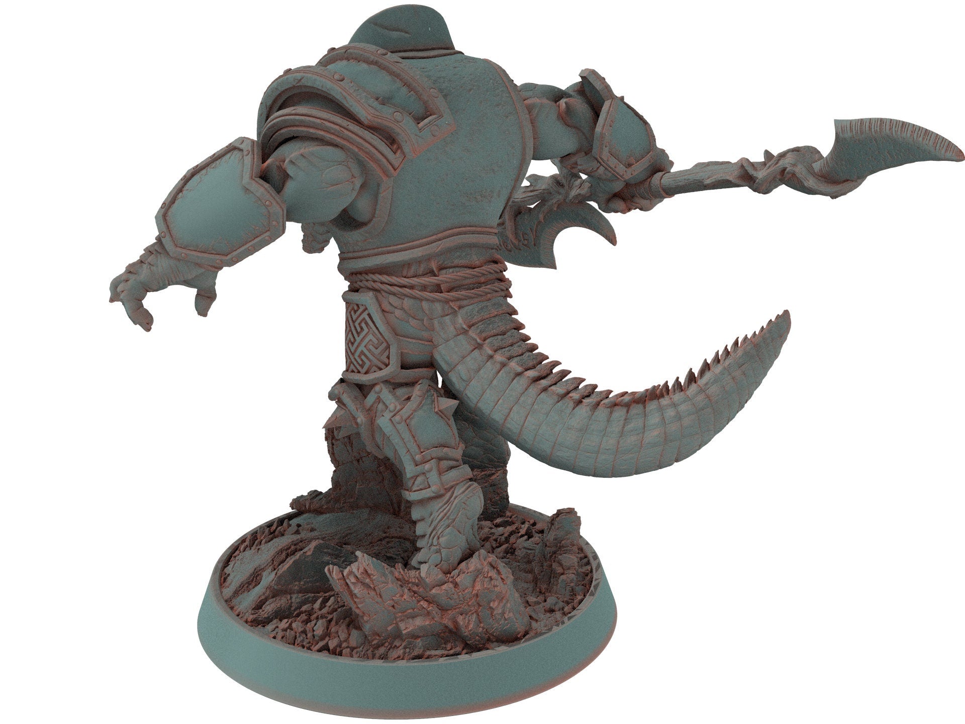 Crocodile warriors - Onyx Cliffgrip - The Sharptails of Hacksaw River, daybreak miniatures, for Wargames, Pathfinder, Dungeons & Dragons