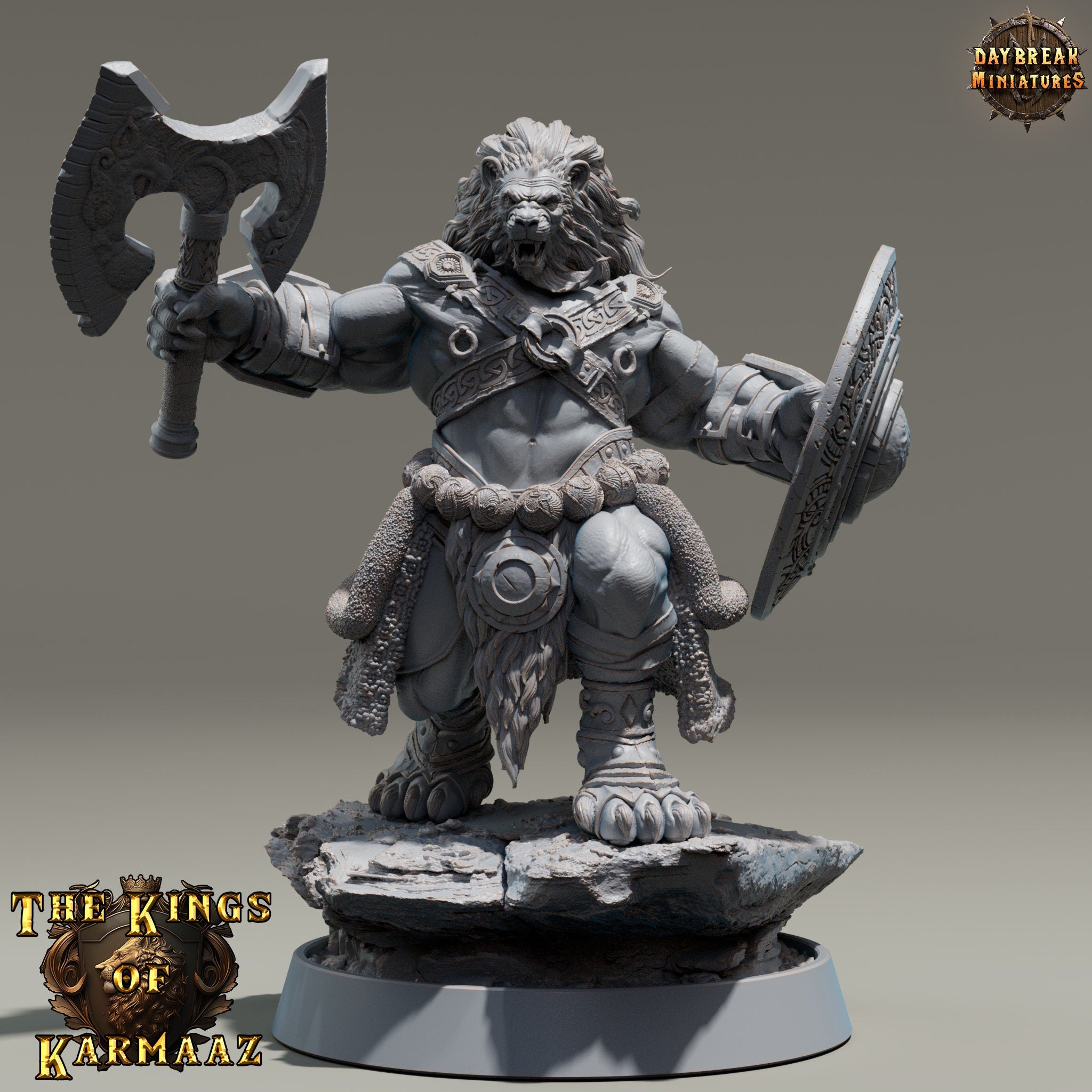 Lion kingdom - King Dread - The Kings of Karmaaz, daybreak miniatures, for Wargames, Pathfinder, Dungeons & Dragons