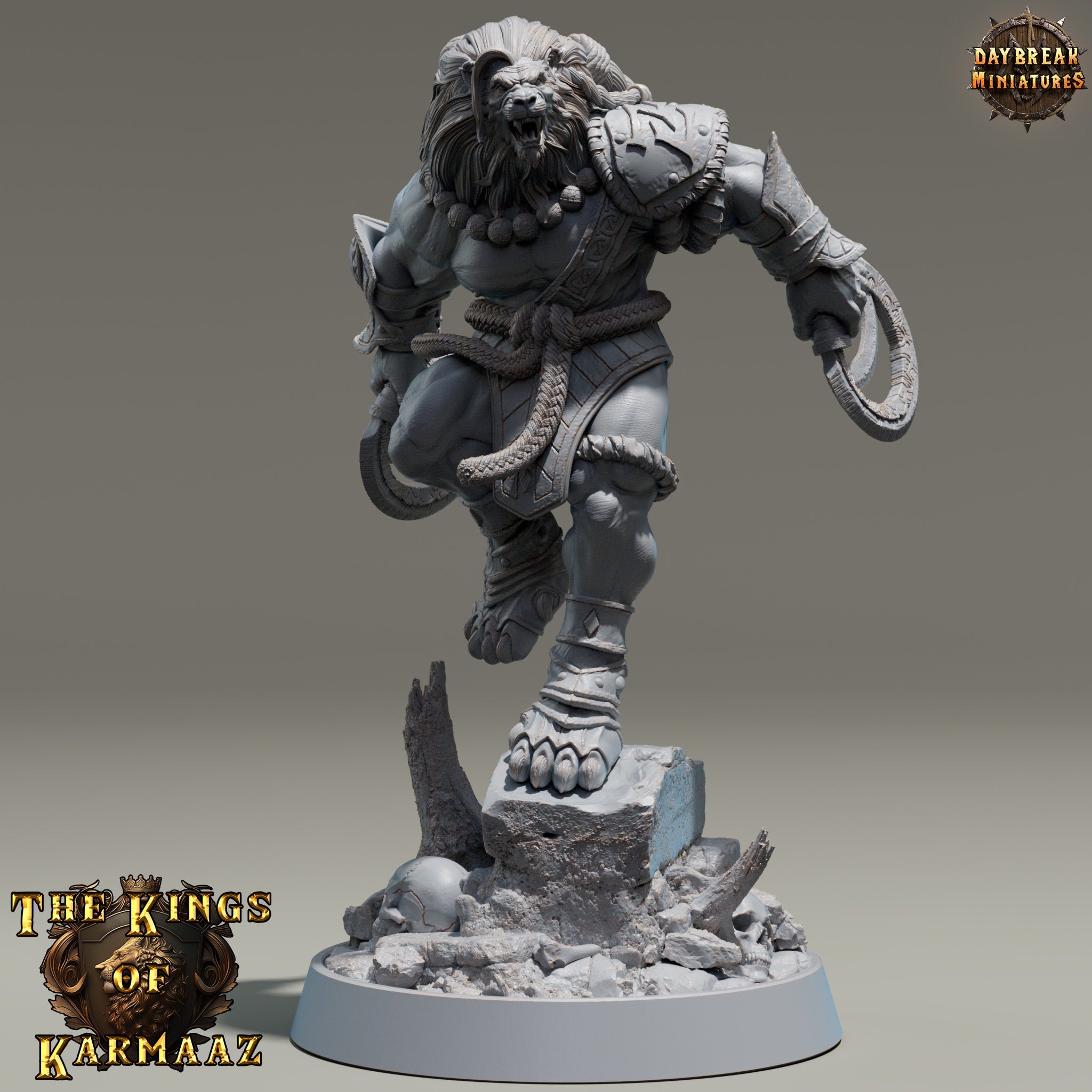 Lion kingdom - King Glaive - The Kings of Karmaaz, daybreak miniatures, for Wargames, Pathfinder, Dungeons & Dragons