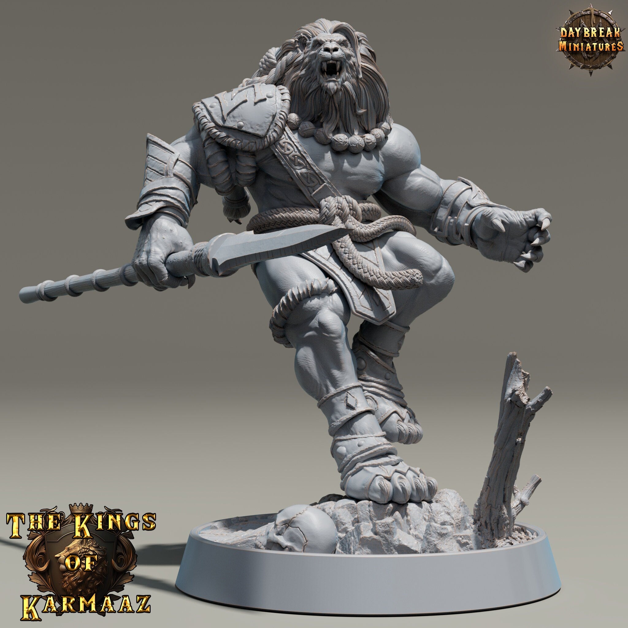 Lion kingdom - King Gutterung - The Kings of Karmaaz, daybreak miniatures, for Wargames, Pathfinder, Dungeons & Dragons