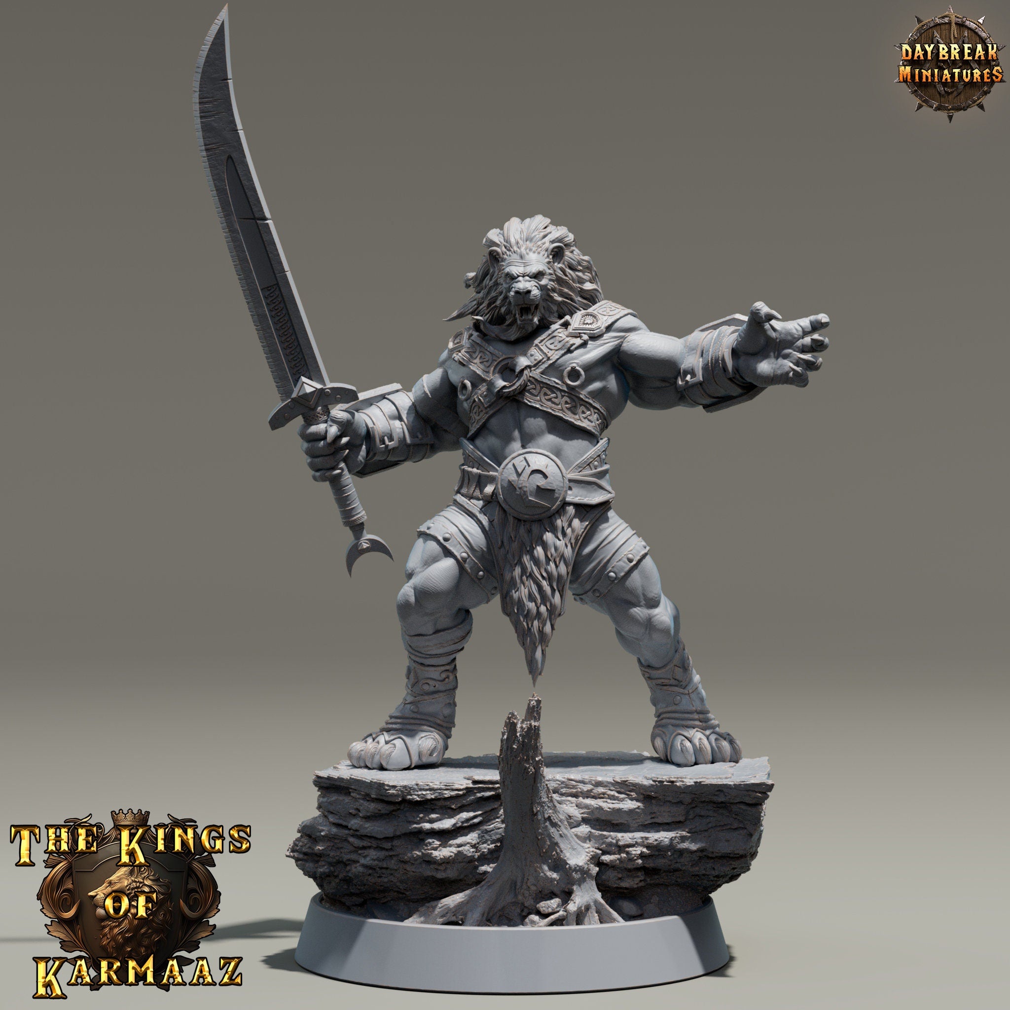 Lion kingdom - King Deepcut - The Kings of Karmaaz, daybreak miniatures, for Wargames, Pathfinder, Dungeons & Dragons