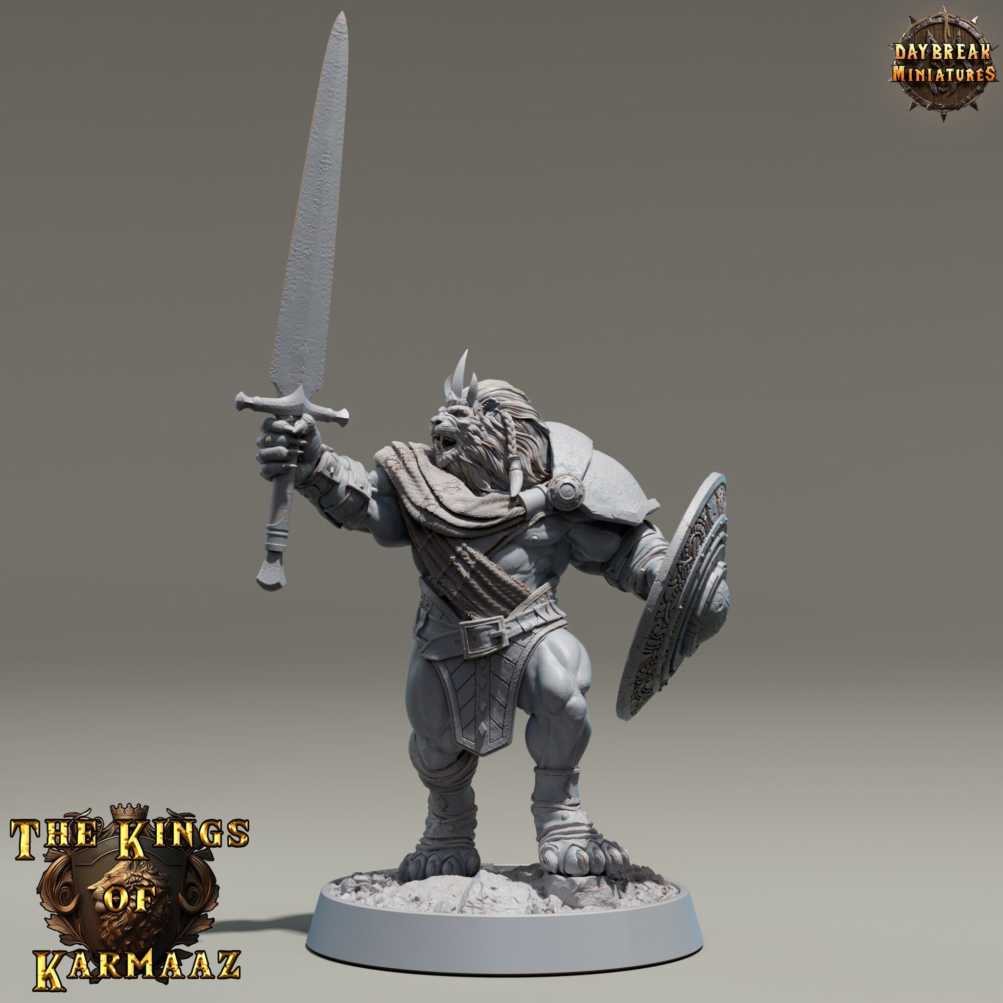 Lion kingdom - King Goldenmane - The Kings of Karmaaz, daybreak miniatures, for Wargames, Pathfinder, Dungeons & Dragons