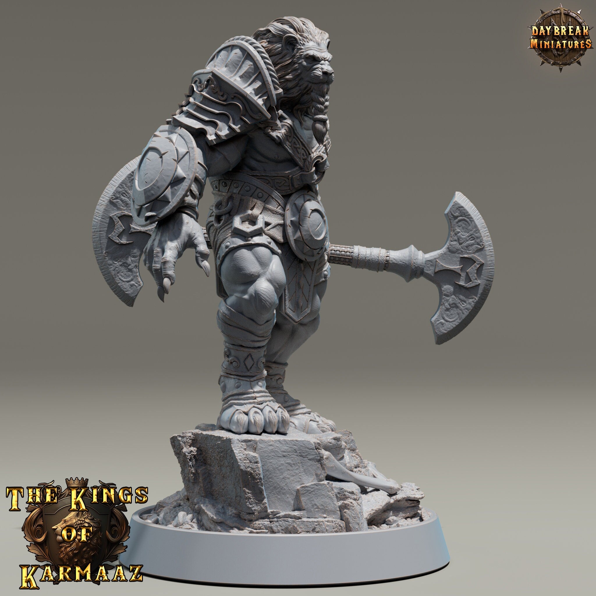 Lion kingdom - King Emmering - The Kings of Karmaaz, daybreak miniatures, for Wargames, Pathfinder, Dungeons & Dragons