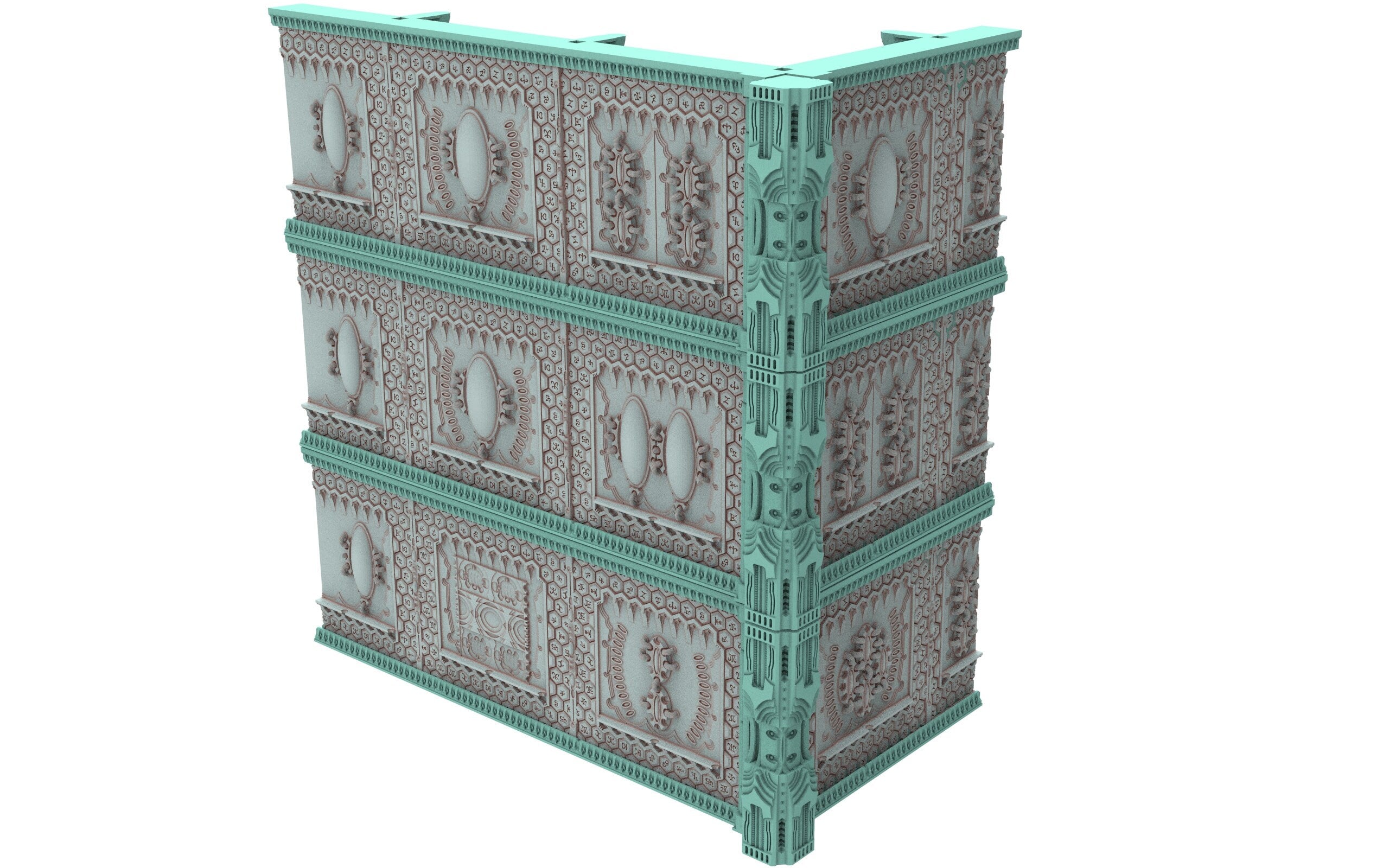 40k WTC 2 stored Ruins, Cinan necropolis egyptian futuristic biome, building scenery terrain, for warmachine, infinity, wargame scifi...