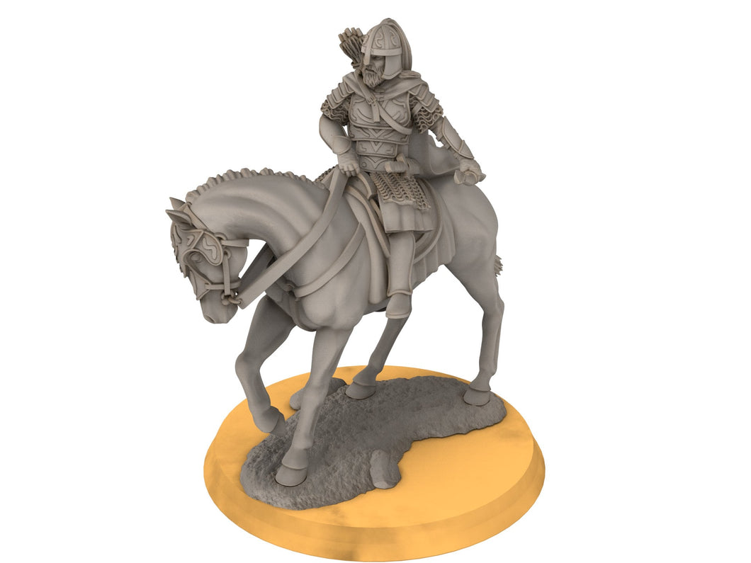 Rohan - West Human Outriders Mounted, Knight of Rohan, the Horse-lords, rider of the mark, minis for wargame D&D, Lotr...