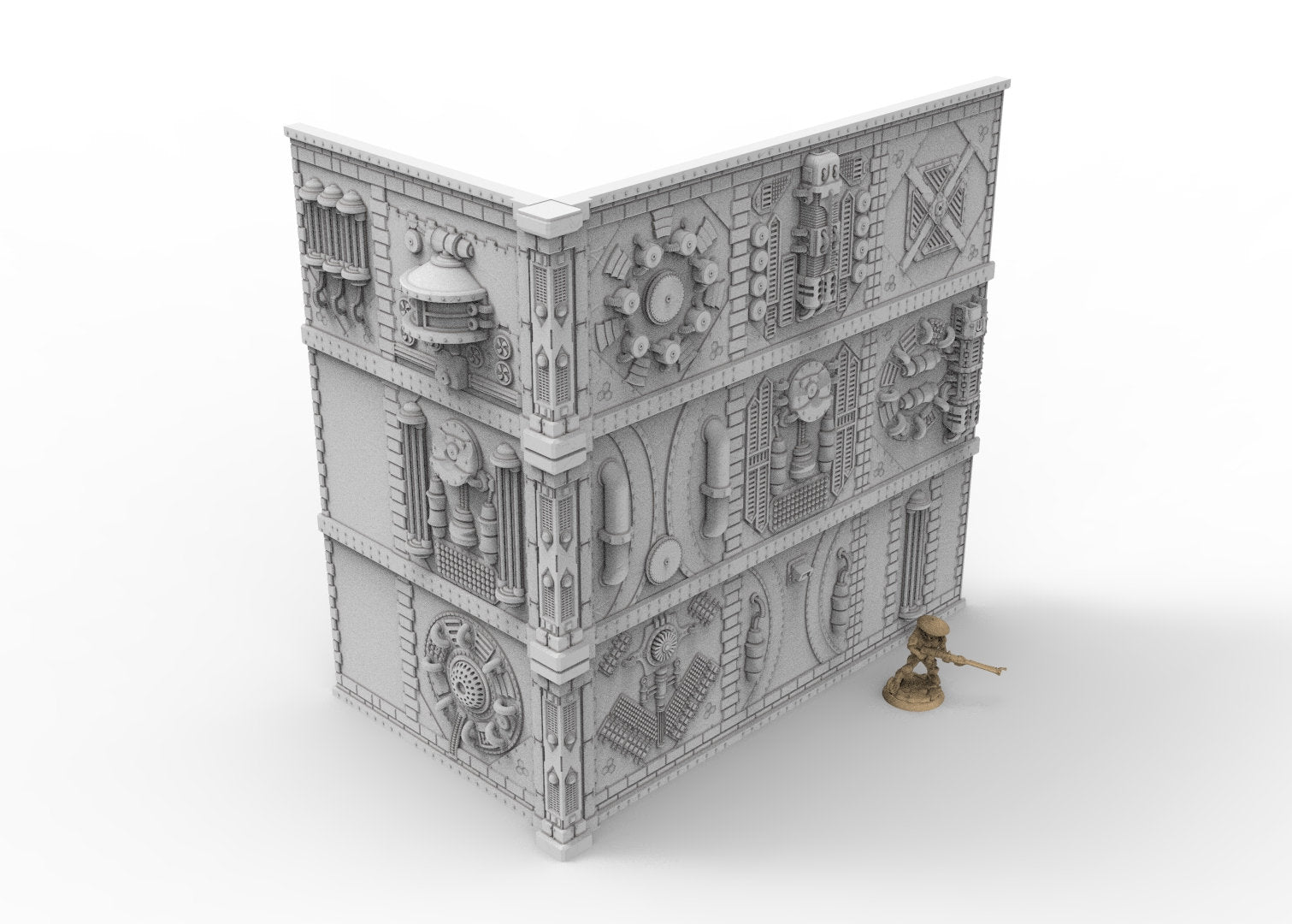 40k WTC 2 stored Ruins, Industrial steampunk imperial biome, building scenery terrain, for warmachine, infinity, wargame scifi...